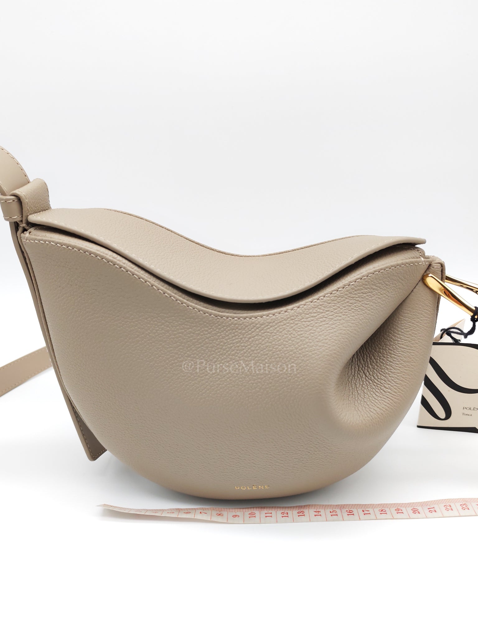 Tonca Taupe in Grained Calfskin Leather Crossbody Bag | Purse Maison Luxury Bags Shop