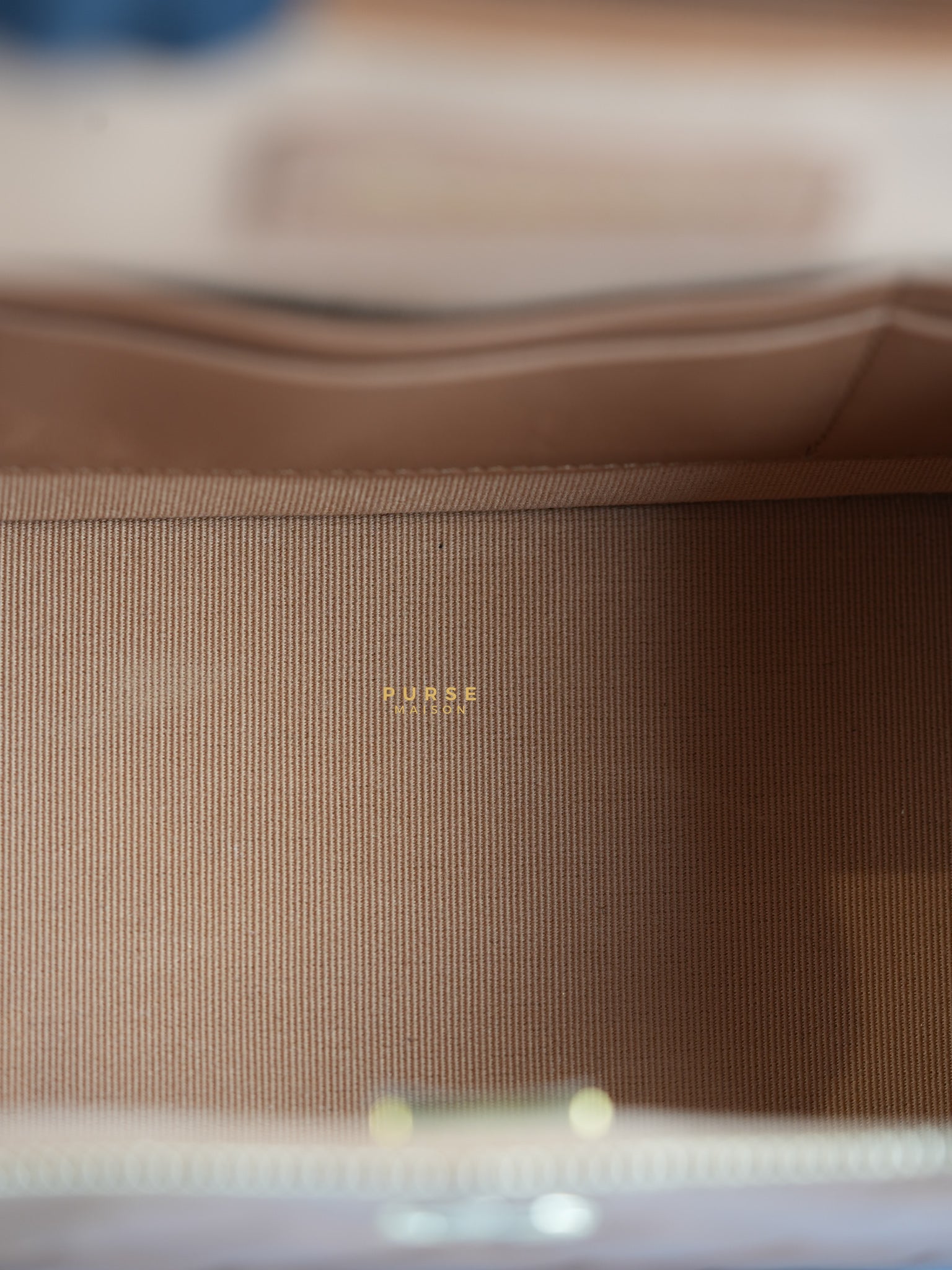 Top Handle Cargo Vanity Case Shoulder Bag Lambskin Dark Beige (Microchip) | Purse Maison Luxury Bags Shop