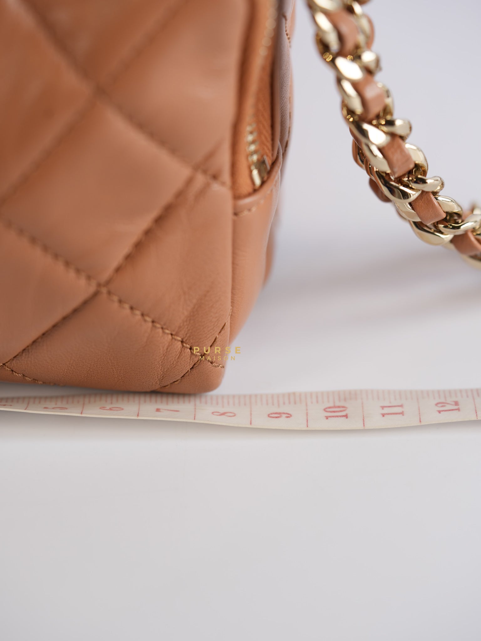 Top Handle Cargo Vanity Case Shoulder Bag Lambskin Dark Beige (Microchip) | Purse Maison Luxury Bags Shop