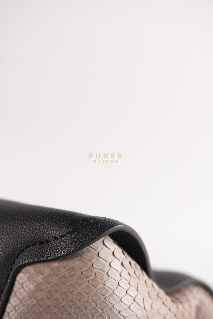 Tournon Black Snake Skin Handle Taurillon Leather (Date Code: AH2195) | Purse Maison Luxury Bags Shop