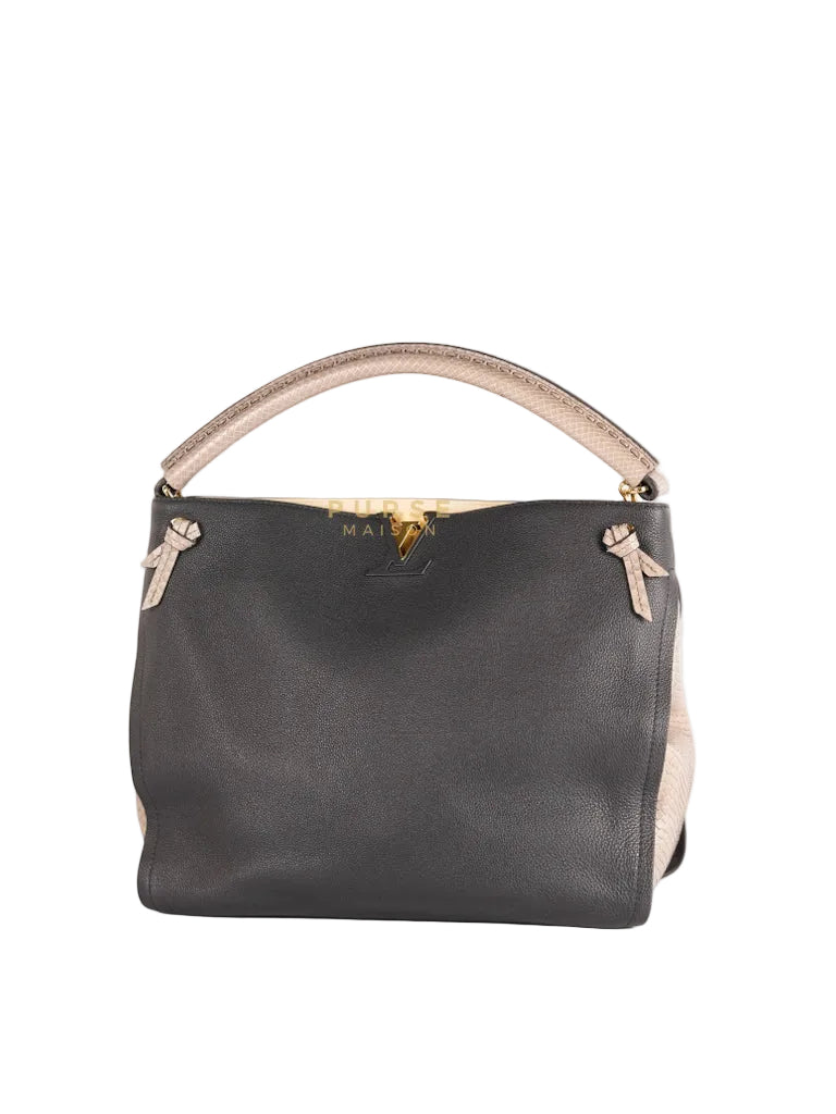 Tournon Black Snake Skin Handle Taurillon Leather (Date Code: AH2195) | Purse Maison Luxury Bags Shop