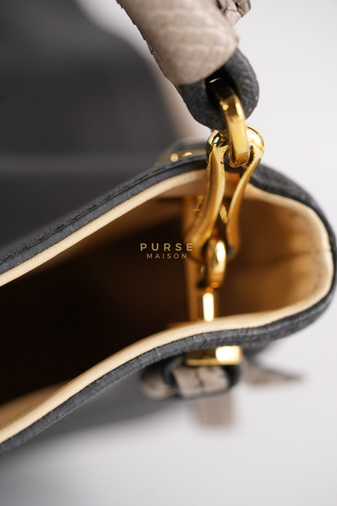 Tournon Black Snake Skin Handle Taurillon Leather (Date Code: AH2195) | Purse Maison Luxury Bags Shop