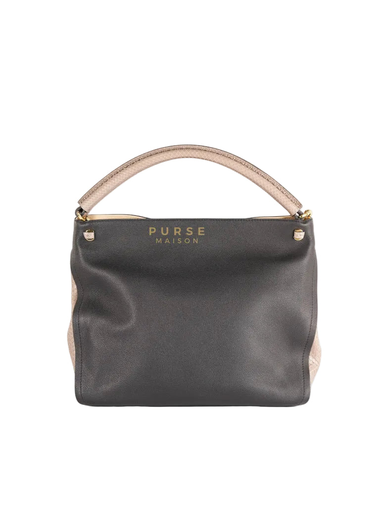 Tournon Black Snake Skin Handle Taurillon Leather (Date Code: AH2195) | Purse Maison Luxury Bags Shop