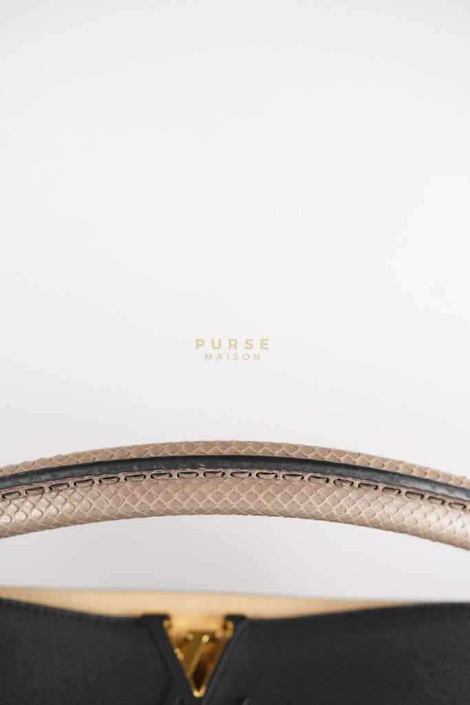 Tournon Black Snake Skin Handle Taurillon Leather (Date Code: AH2195) | Purse Maison Luxury Bags Shop