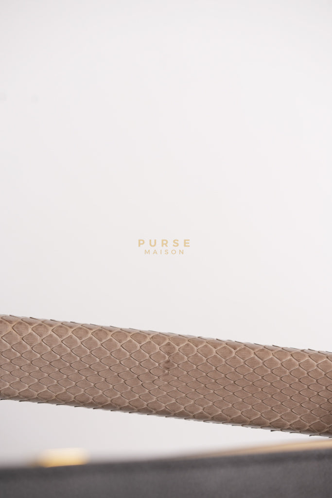 Tournon Black Snake Skin Handle Taurillon Leather (Date Code: AH2195) | Purse Maison Luxury Bags Shop