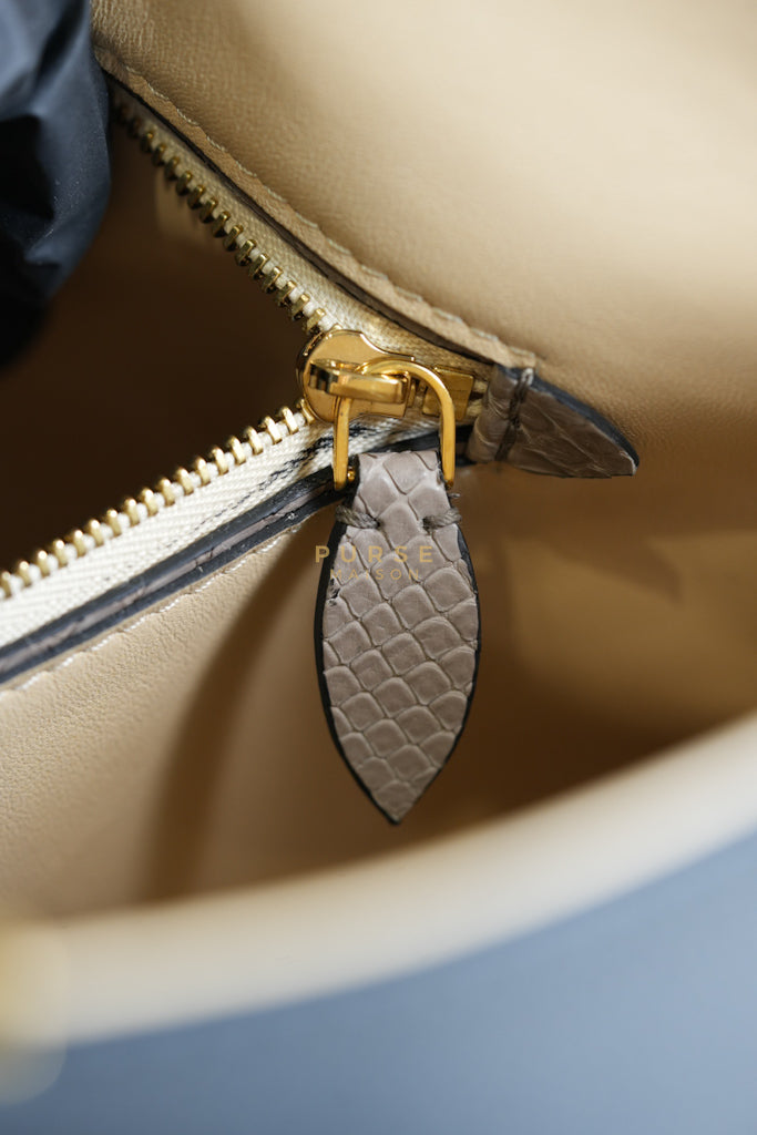 Tournon Black Snake Skin Handle Taurillon Leather (Date Code: AH2195) | Purse Maison Luxury Bags Shop