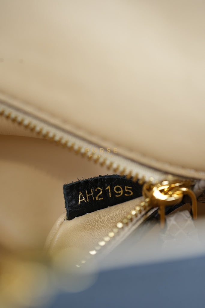 Tournon Black Snake Skin Handle Taurillon Leather (Date Code: AH2195) | Purse Maison Luxury Bags Shop