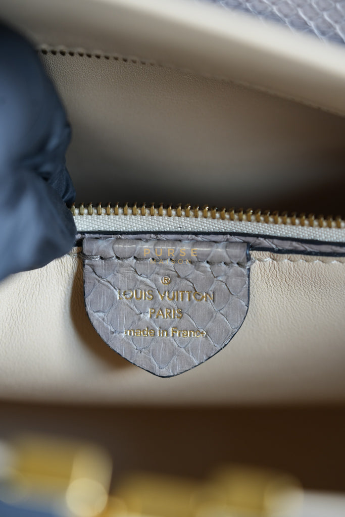 Tournon Black Snake Skin Handle Taurillon Leather (Date Code: AH2195) | Purse Maison Luxury Bags Shop