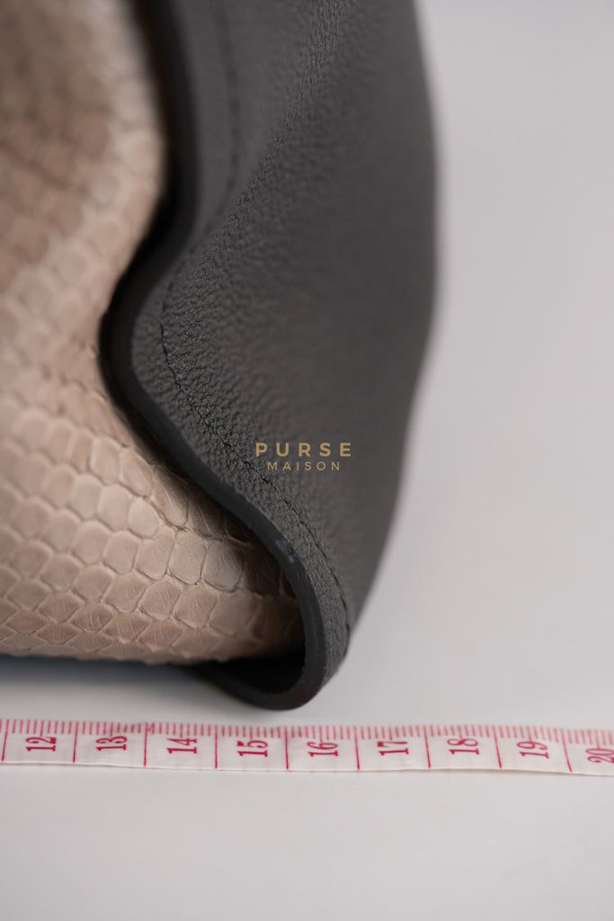 Tournon Black Snake Skin Handle Taurillon Leather (Date Code: AH2195) | Purse Maison Luxury Bags Shop