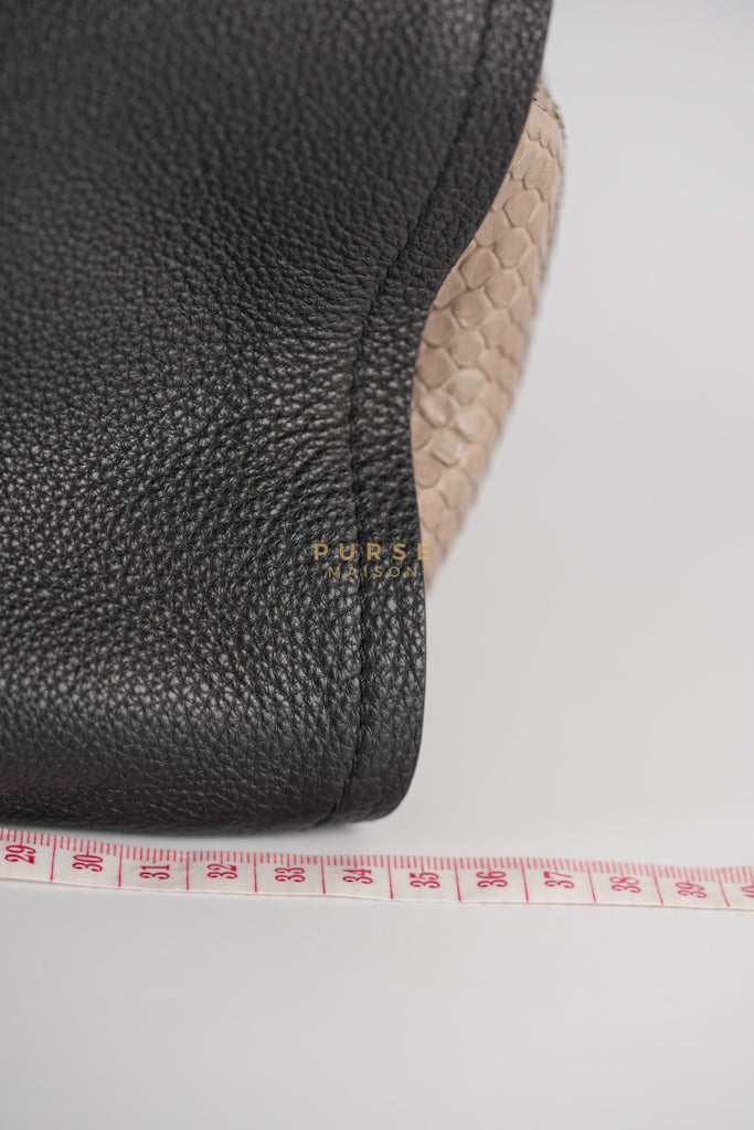 Tournon Black Snake Skin Handle Taurillon Leather (Date Code: AH2195) | Purse Maison Luxury Bags Shop