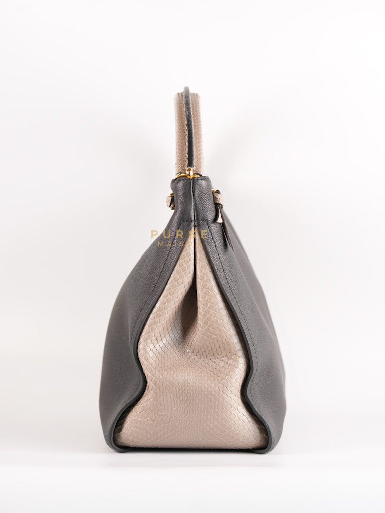 Tournon Black Snake Skin Handle Taurillon Leather (Date Code: AH2195) | Purse Maison Luxury Bags Shop