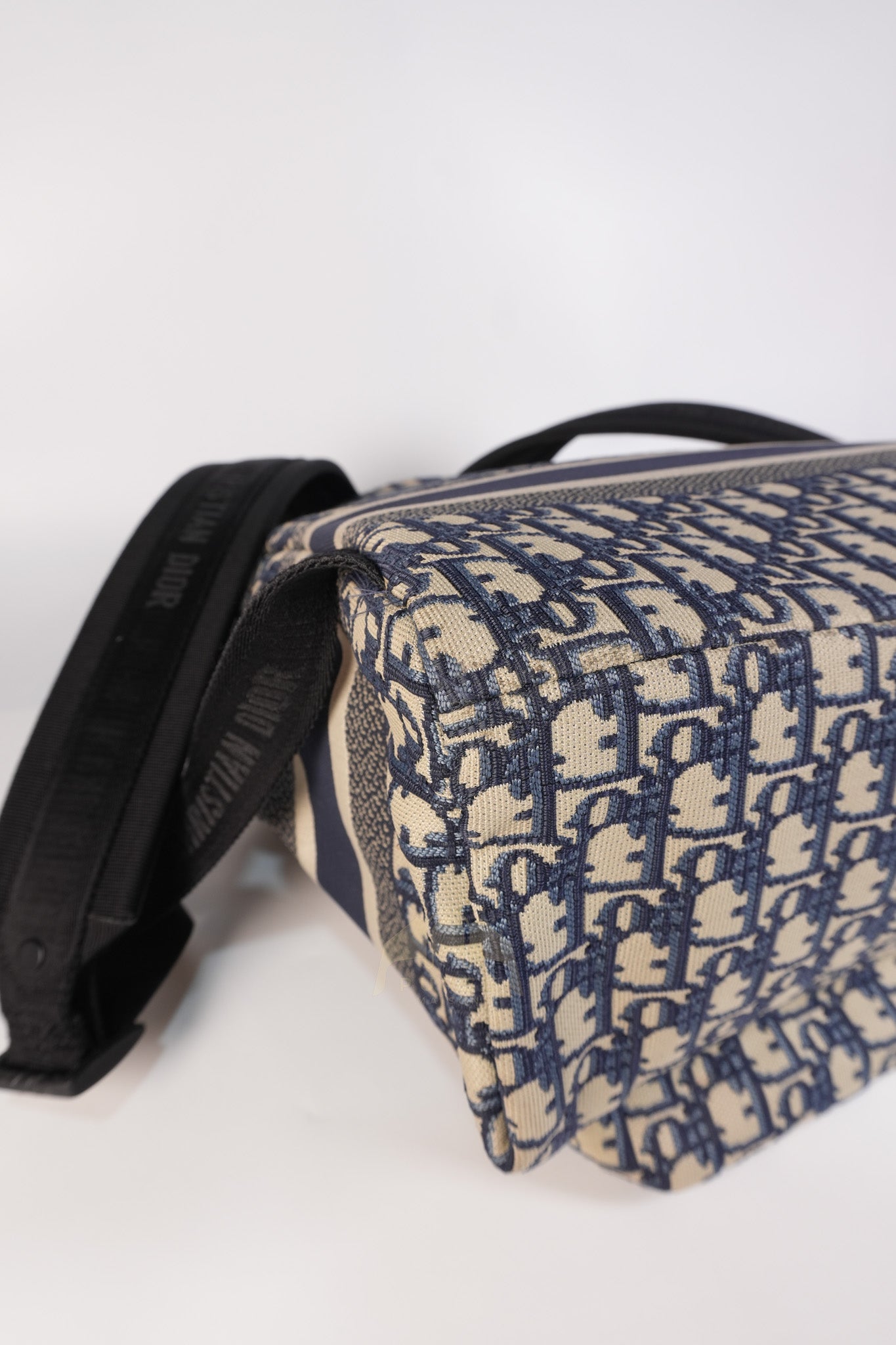 Travel Bagpack in Blue Oblique Jacquard Canvas | Purse Maison Luxury Bags Shop