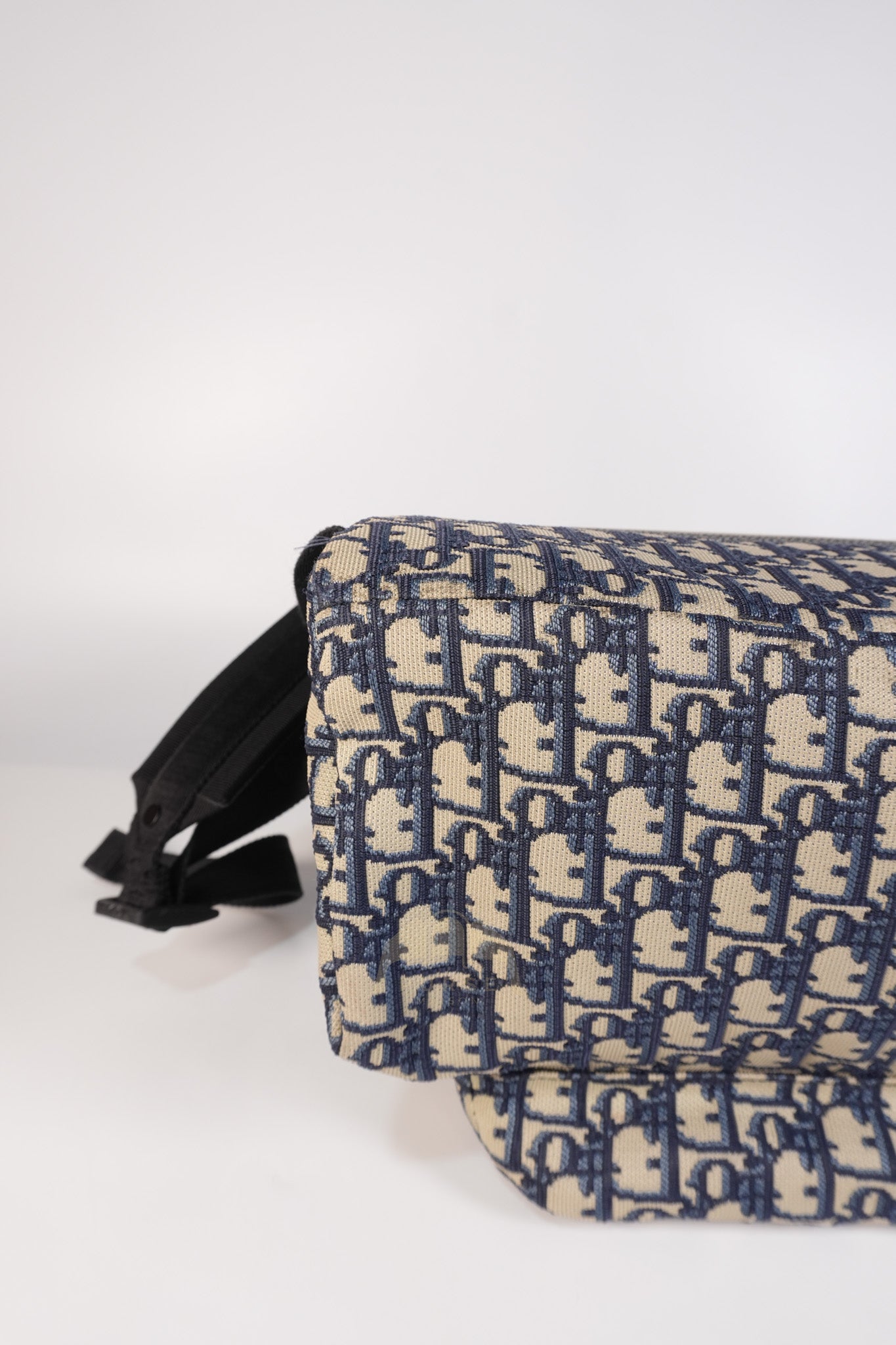 Travel Bagpack in Blue Oblique Jacquard Canvas | Purse Maison Luxury Bags Shop