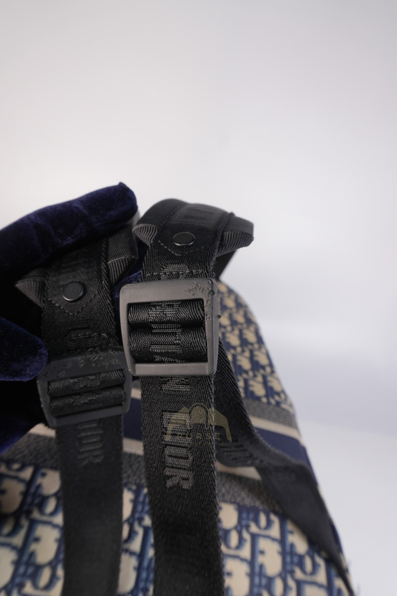 Travel Bagpack in Blue Oblique Jacquard Canvas | Purse Maison Luxury Bags Shop