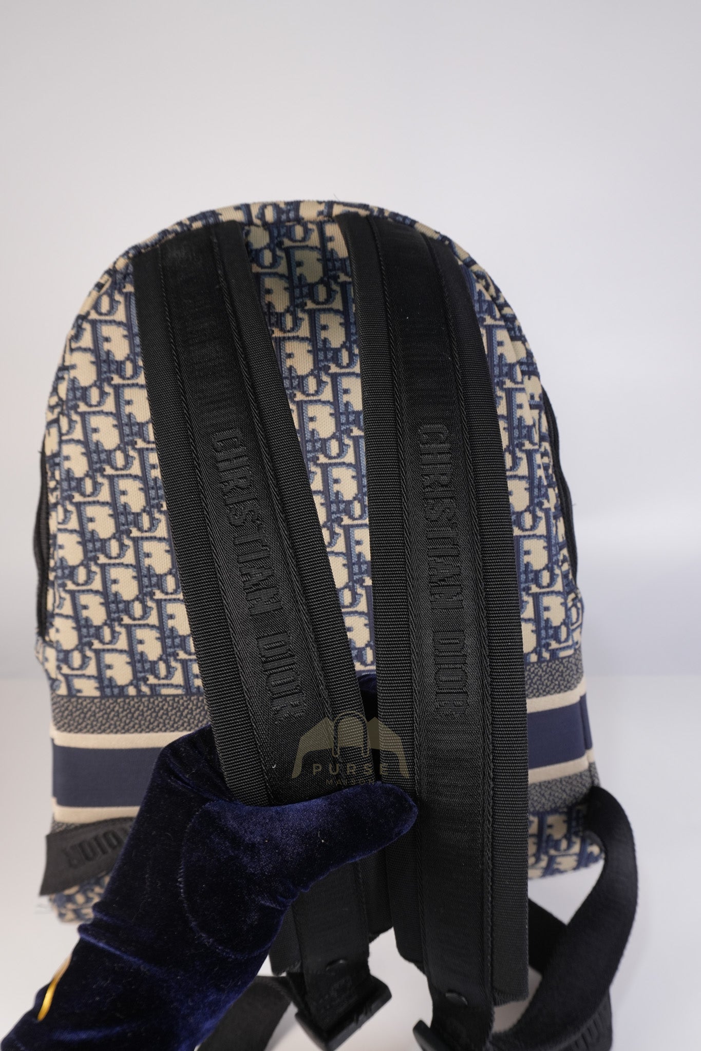 Travel Bagpack in Blue Oblique Jacquard Canvas | Purse Maison Luxury Bags Shop