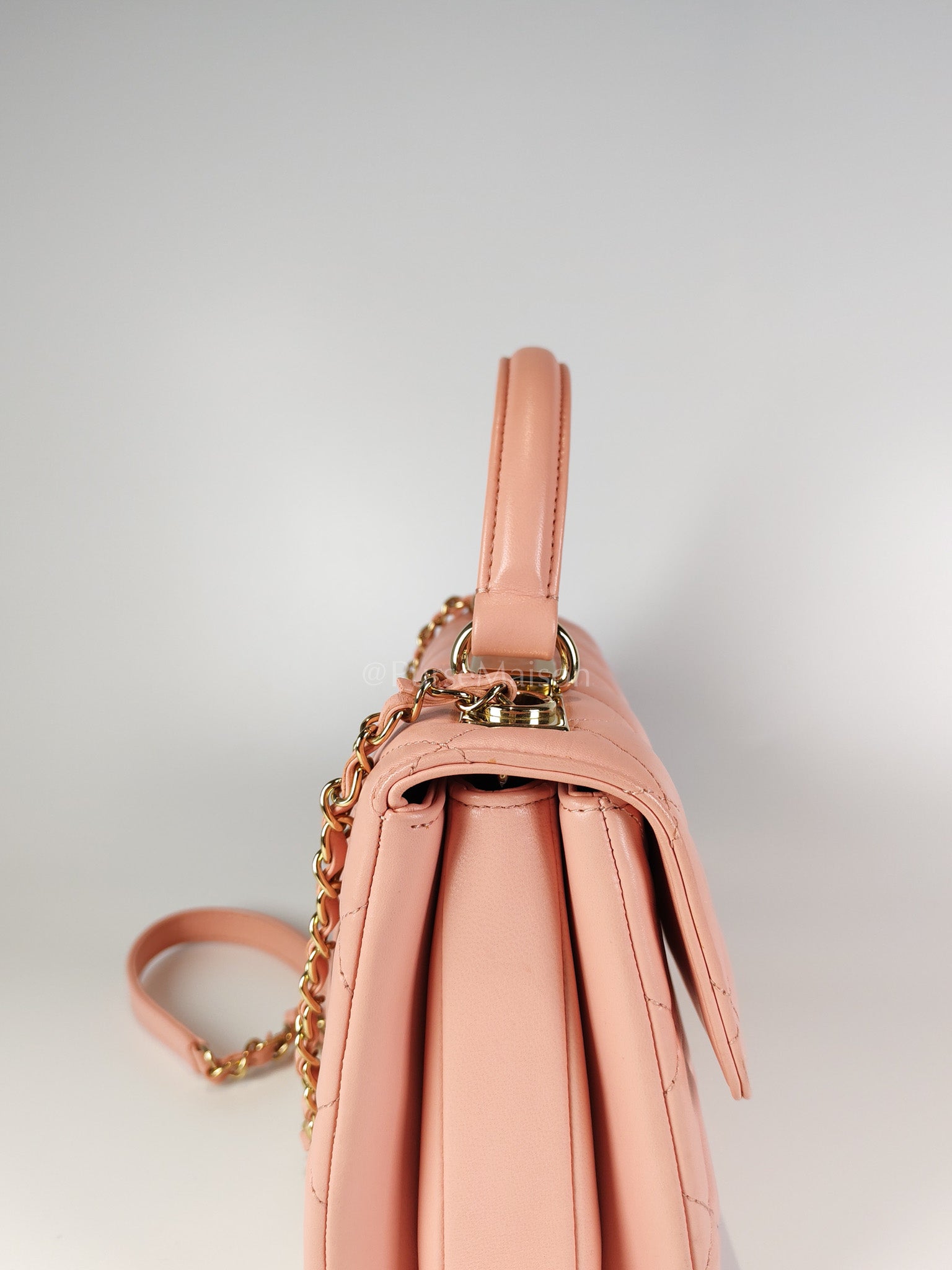 Trendy CC Medium Top Handle in Pink Lambskin Leather and Gold Hardware Series 27 | Purse Maison Luxury Bags Shop