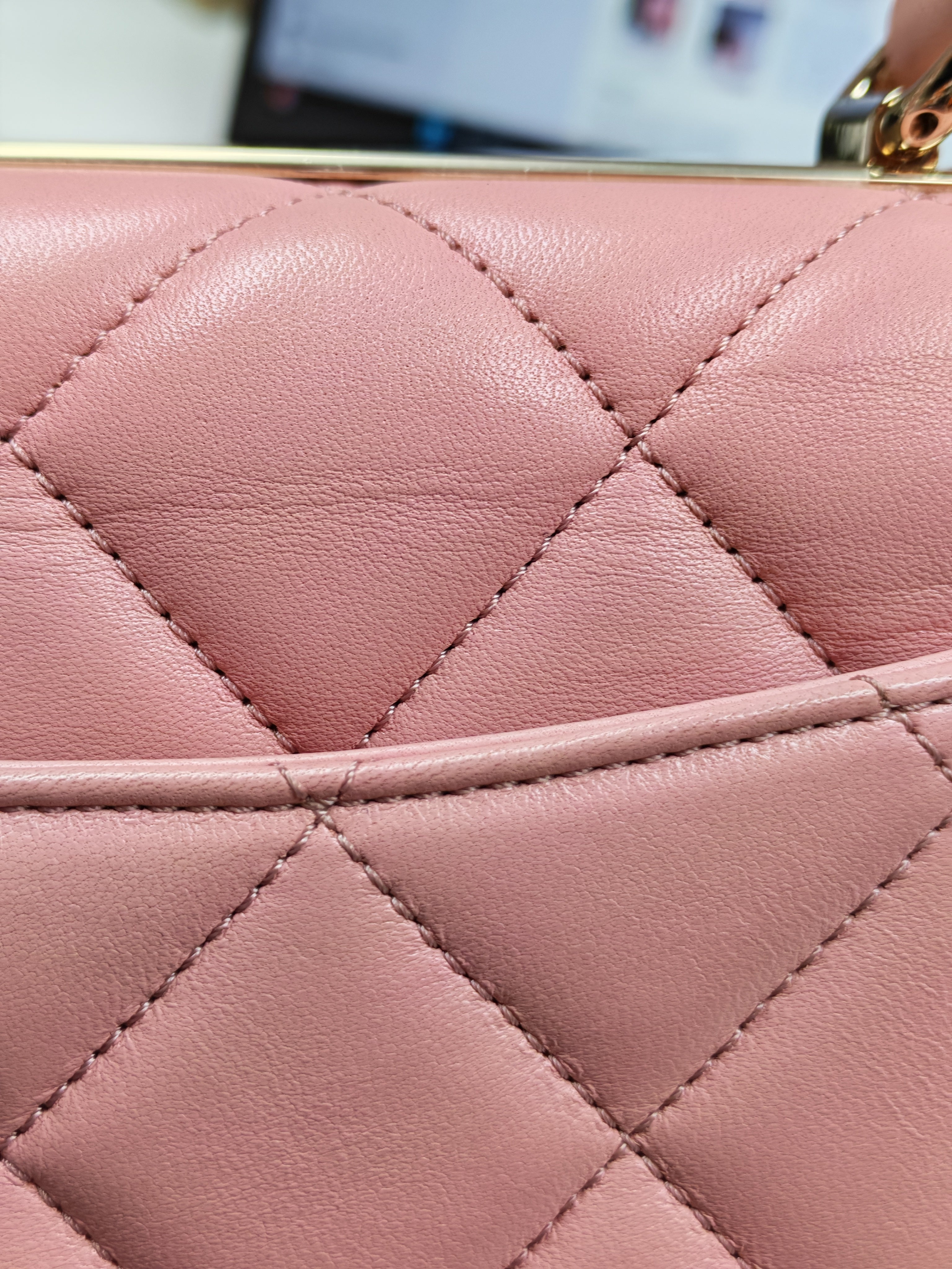 Trendy CC Medium Top Handle in Pink Lambskin Leather and Gold Hardware Series 27 | Purse Maison Luxury Bags Shop