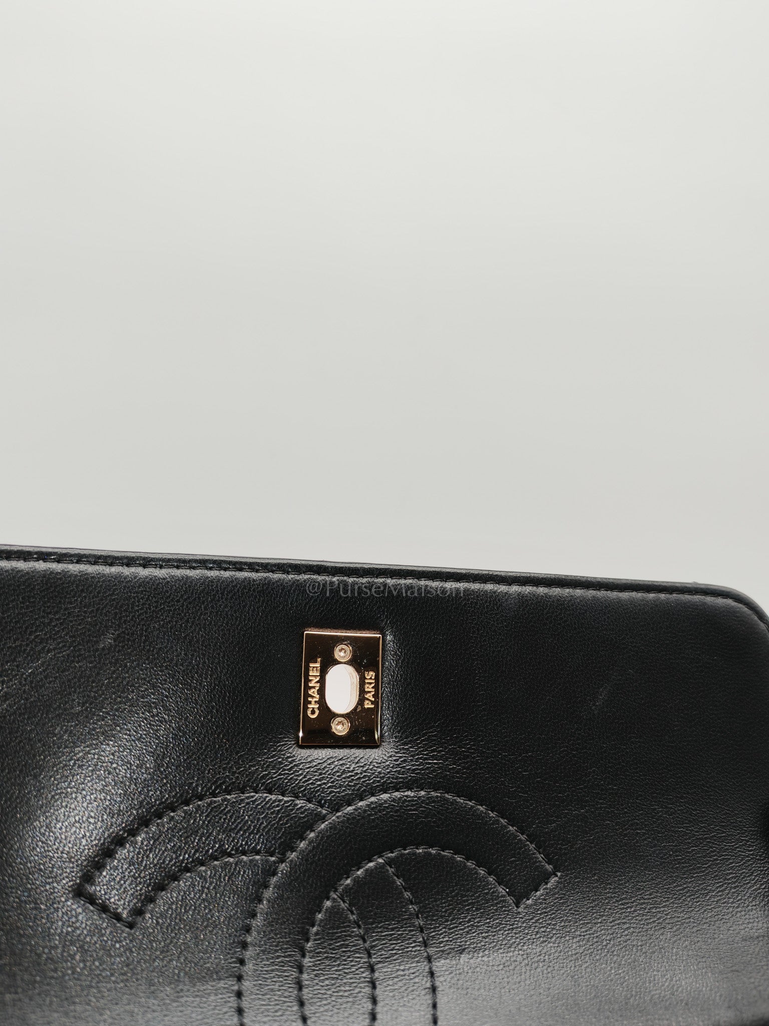 Trendy CC Small Top Handle Bag in Black Quilted Lambskin Leather & Light Gold Hardware Series 28 | Purse Maison Luxury Bags Shop
