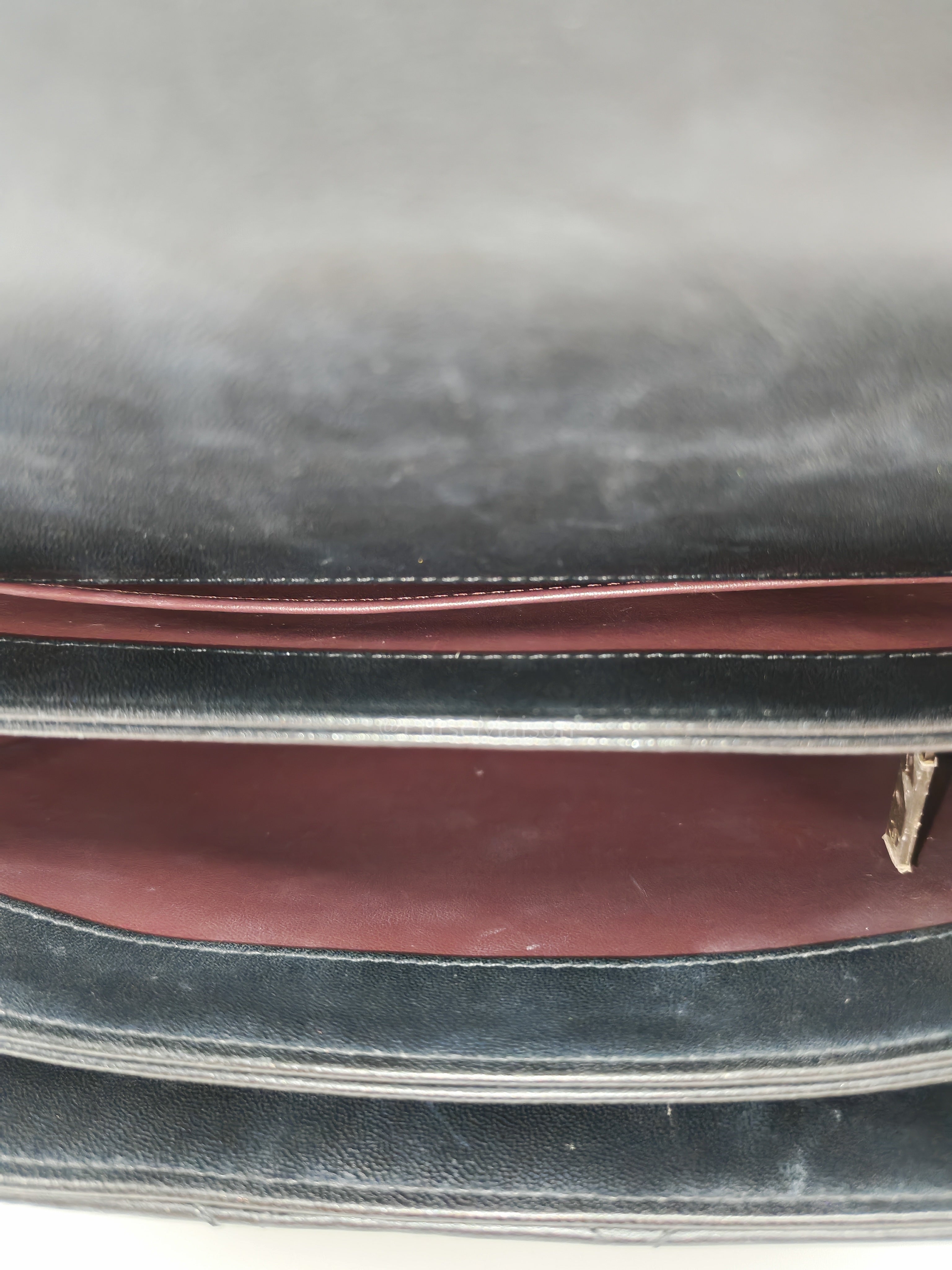 Trendy CC Top Handle Flap Bag in Dark Navy Blue Quilted Lambskin Leather & Light Gold Hardware Microchip Microchip | Purse Maison Luxury Bags Shop