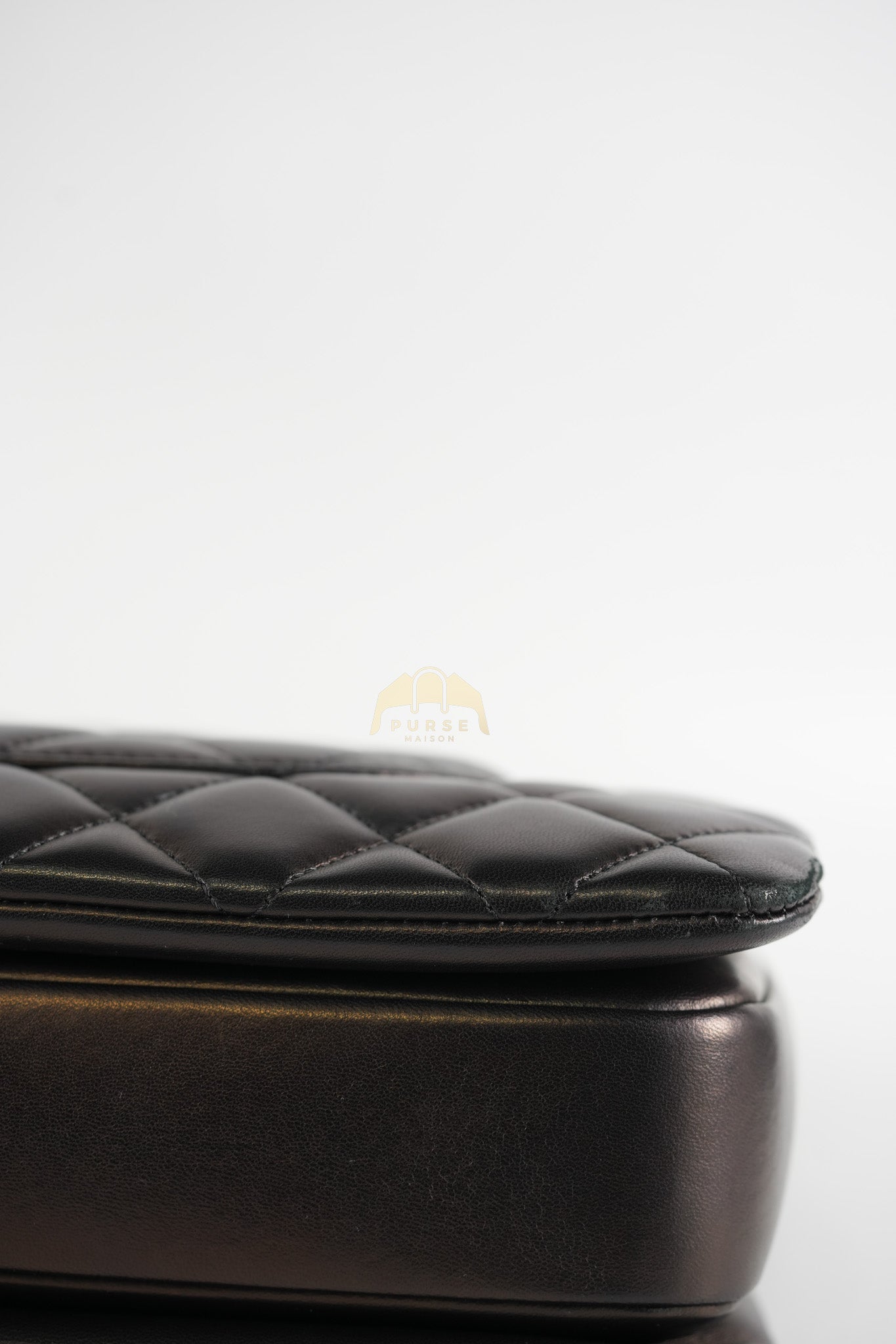 Trendy CC Top Handle Jumbo in Black Lambskin Light Gold Hardware (Series 19) | Purse Maison Luxury Bags Shop