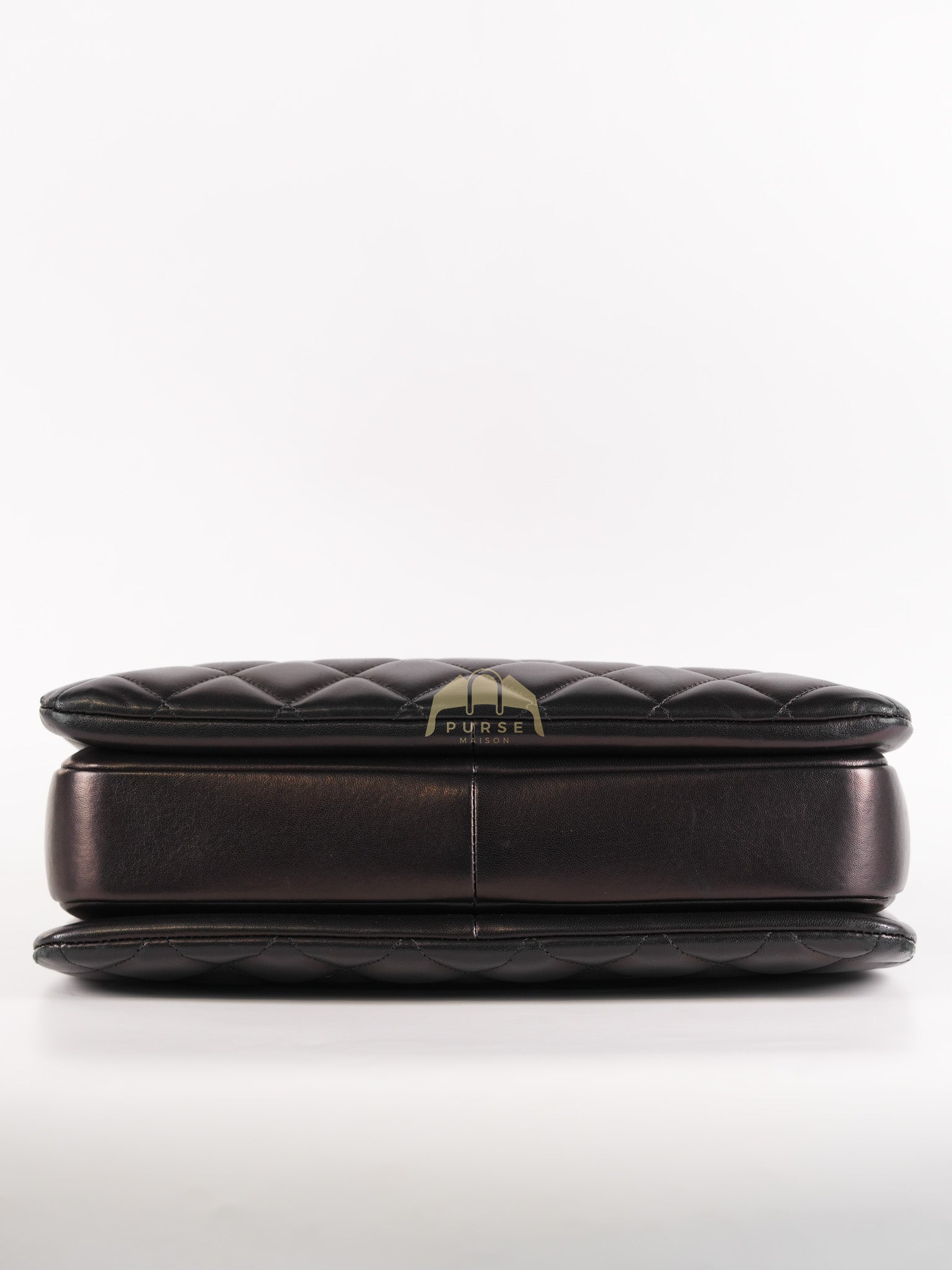 Trendy CC Top Handle Jumbo in Black Lambskin Light Gold Hardware (Series 19) | Purse Maison Luxury Bags Shop