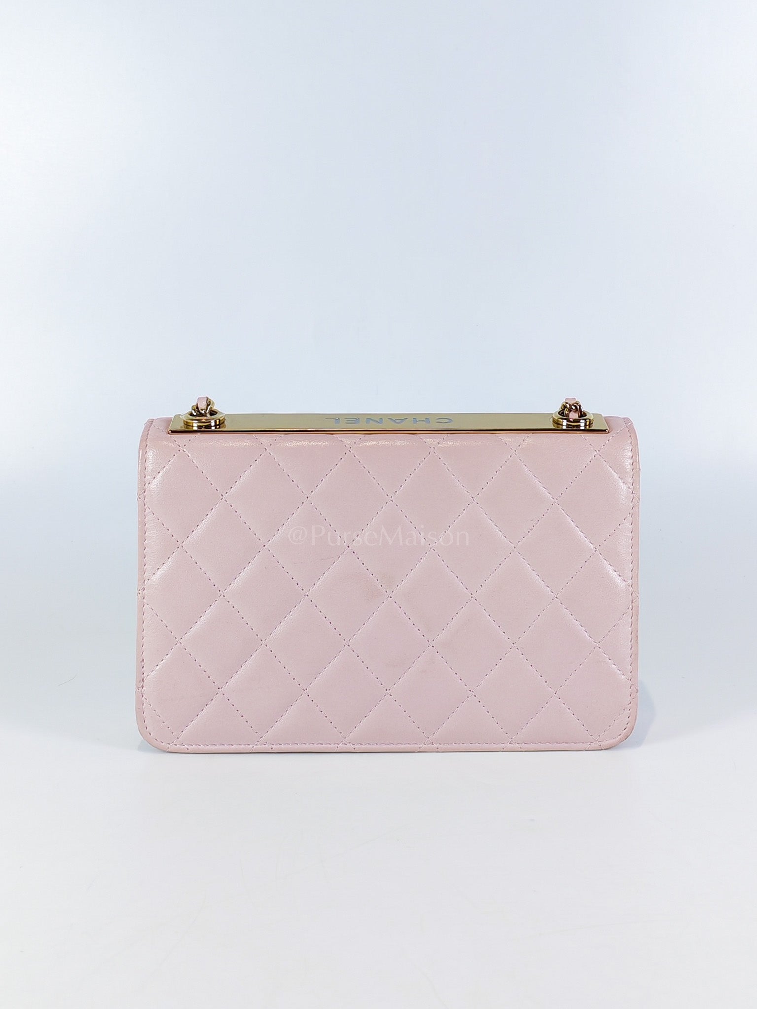 Trendy Wallet On Chain in Pink Lambskin Leather and Gold Hardware Series 31 | Purse Maison Luxury Bags Shop