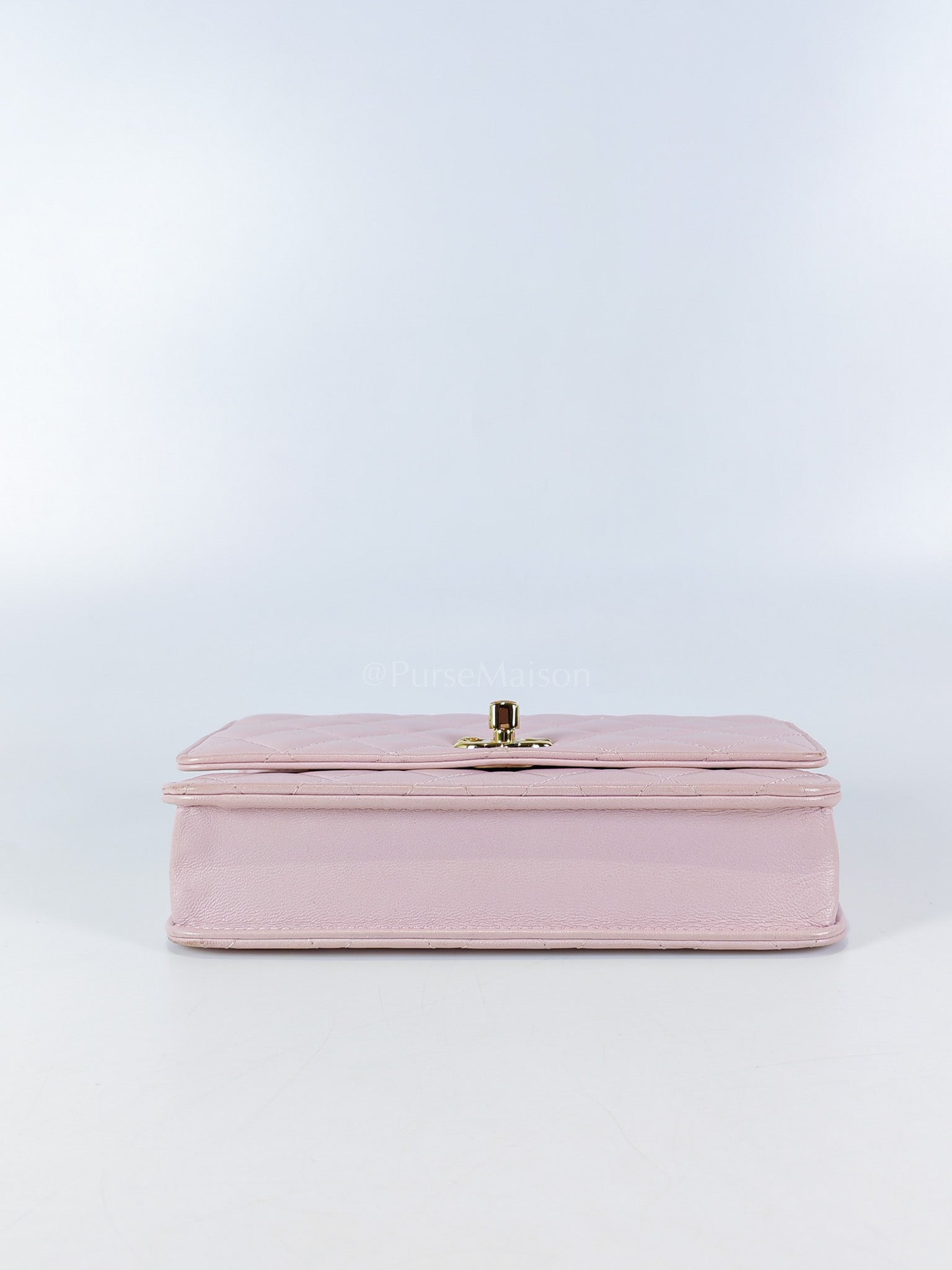 Trendy Wallet On Chain in Pink Lambskin Leather and Gold Hardware Series 31 | Purse Maison Luxury Bags Shop