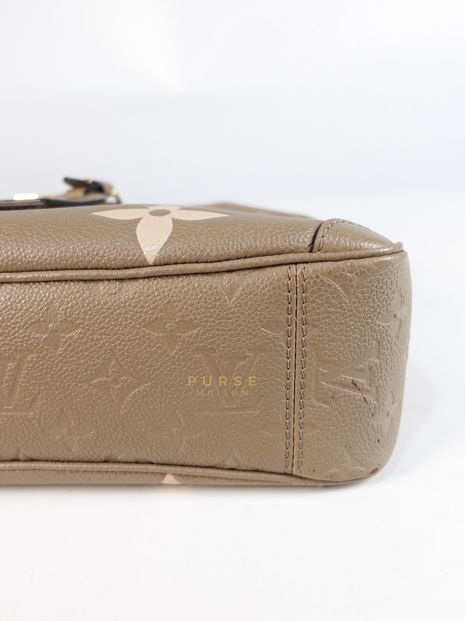 Trianon PM Hand Bag in Beige Monogram Empreinte Leather & Gold Hardware Microchip | Purse Maison Luxury Bags Shop