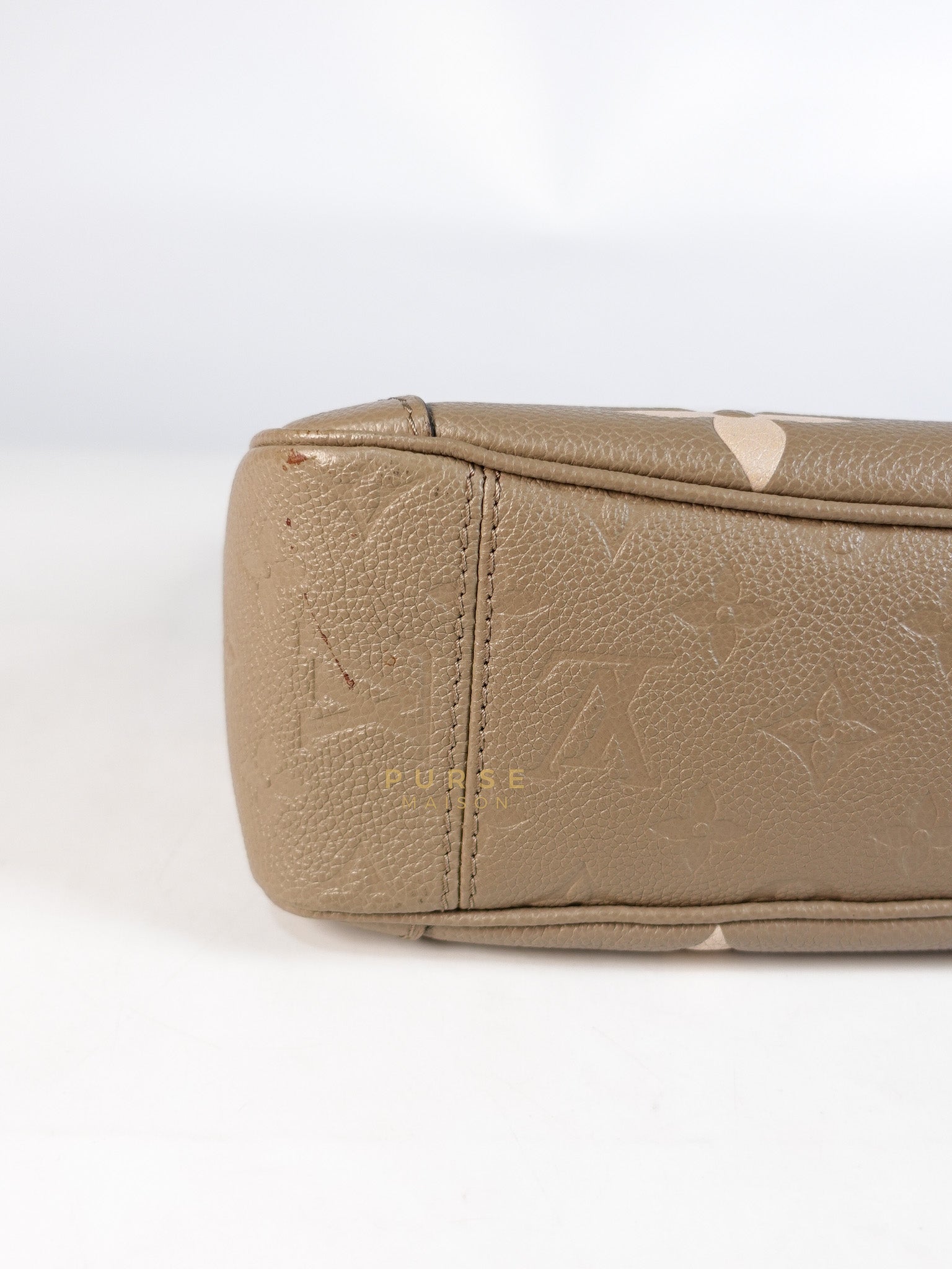 Trianon PM Hand Bag in Beige Monogram Empreinte Leather & Gold Hardware Microchip | Purse Maison Luxury Bags Shop