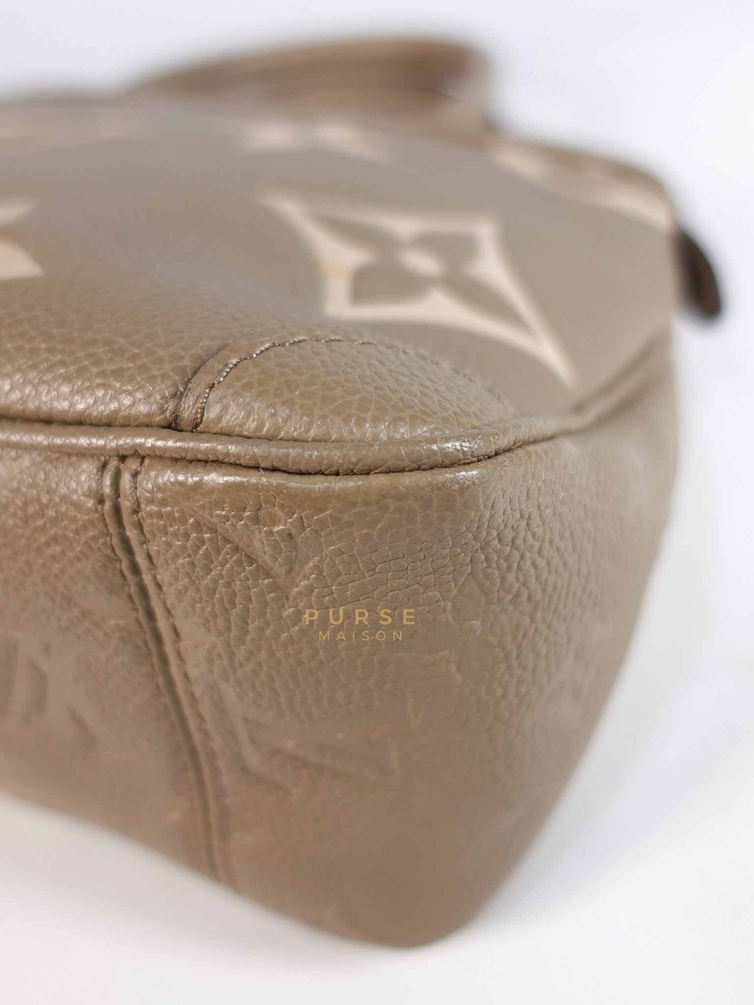 Trianon PM Hand Bag in Beige Monogram Empreinte Leather & Gold Hardware Microchip | Purse Maison Luxury Bags Shop