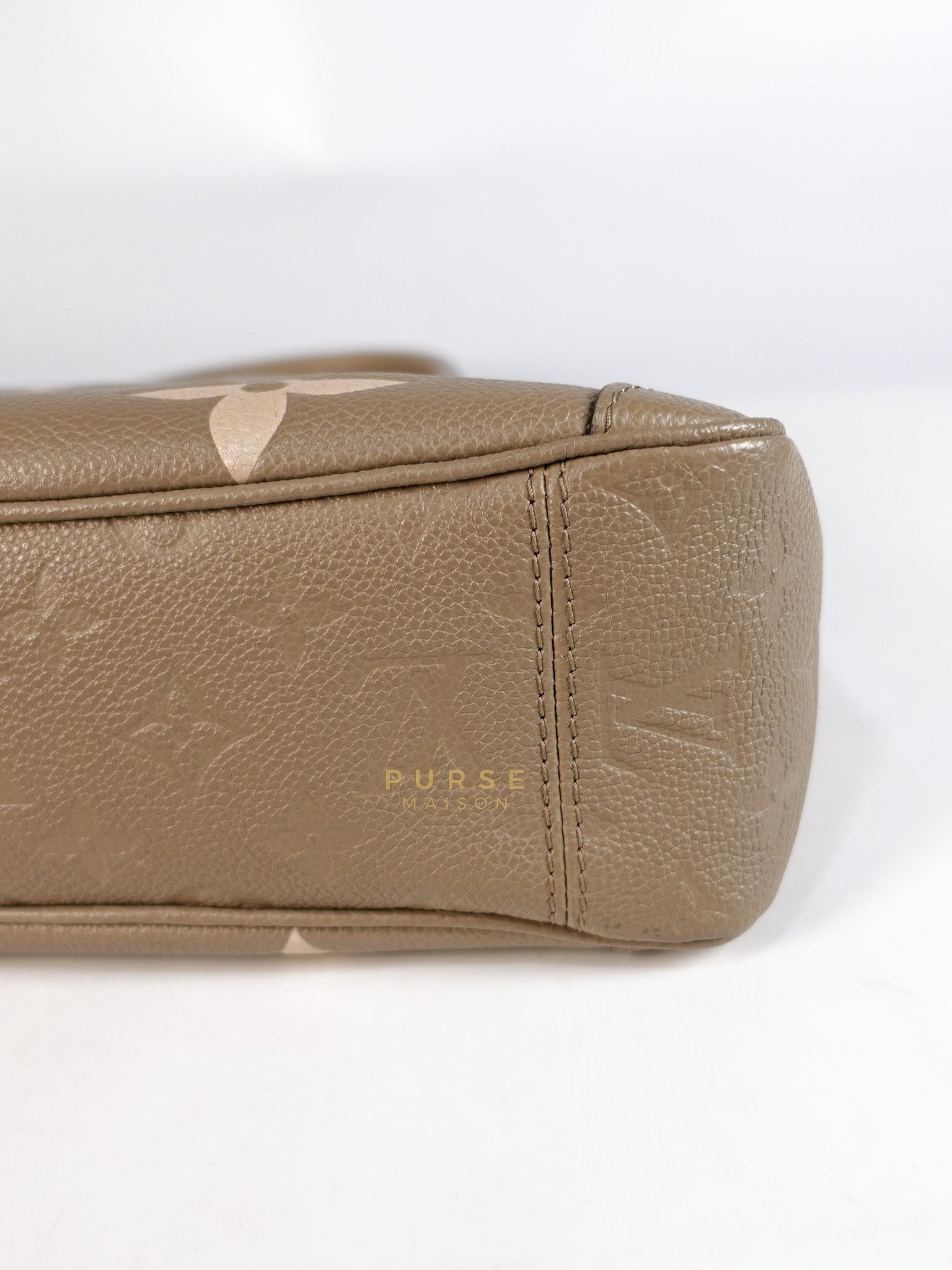 Trianon PM Hand Bag in Beige Monogram Empreinte Leather & Gold Hardware Microchip | Purse Maison Luxury Bags Shop