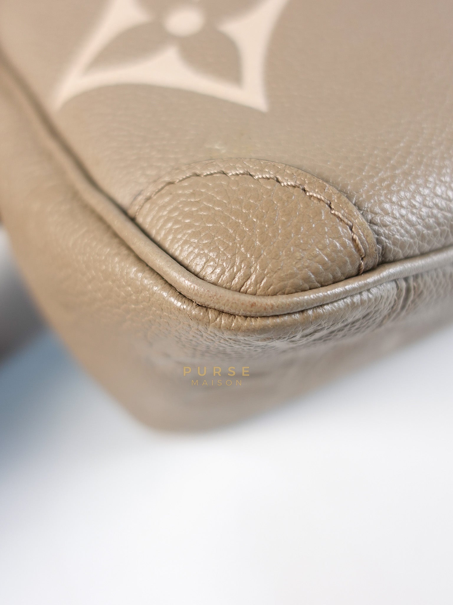 Trianon PM Hand Bag in Beige Monogram Empreinte Leather & Gold Hardware Microchip | Purse Maison Luxury Bags Shop