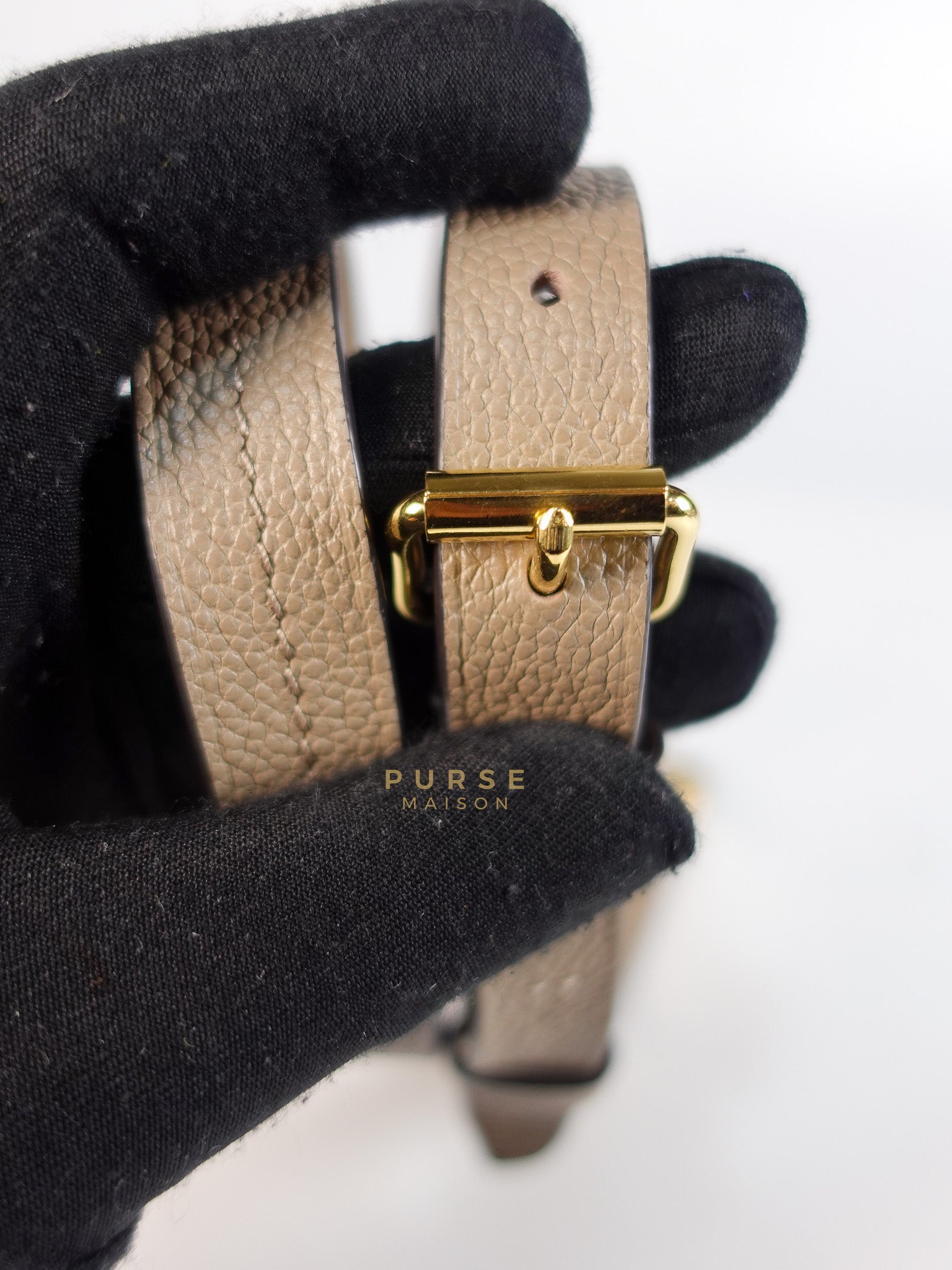 Trianon PM Hand Bag in Beige Monogram Empreinte Leather & Gold Hardware Microchip | Purse Maison Luxury Bags Shop