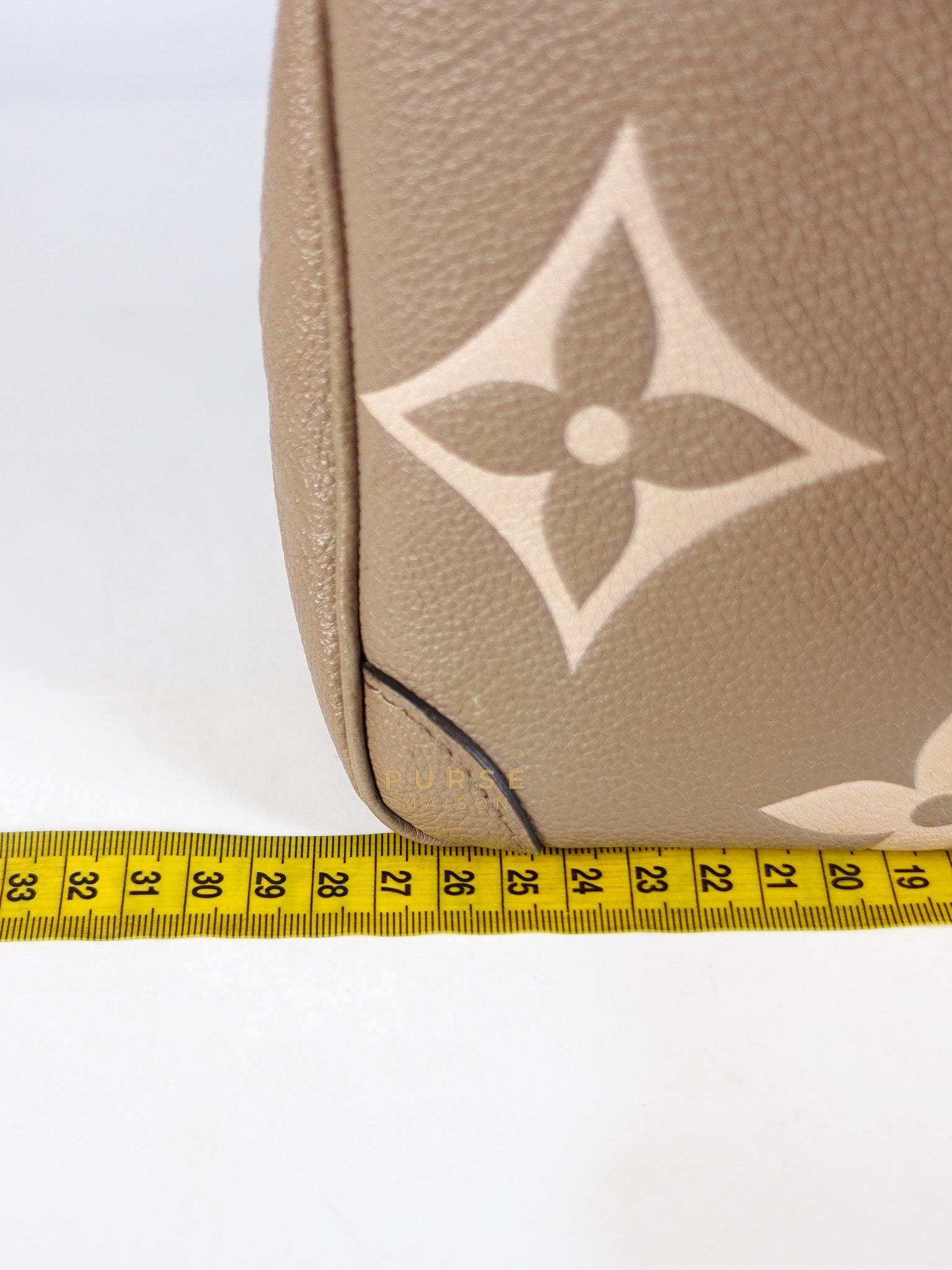 Trianon PM Hand Bag in Beige Monogram Empreinte Leather & Gold Hardware Microchip | Purse Maison Luxury Bags Shop