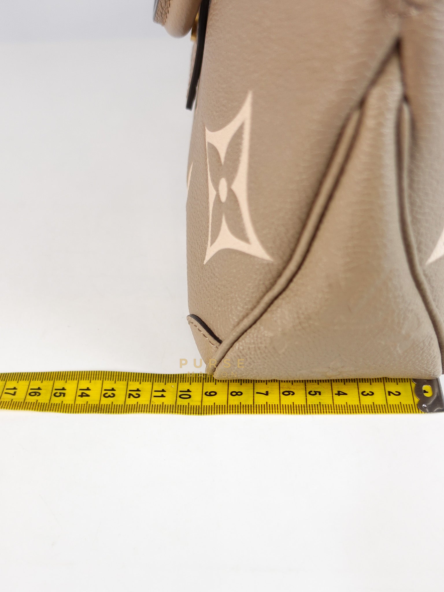 Trianon PM Hand Bag in Beige Monogram Empreinte Leather & Gold Hardware Microchip | Purse Maison Luxury Bags Shop