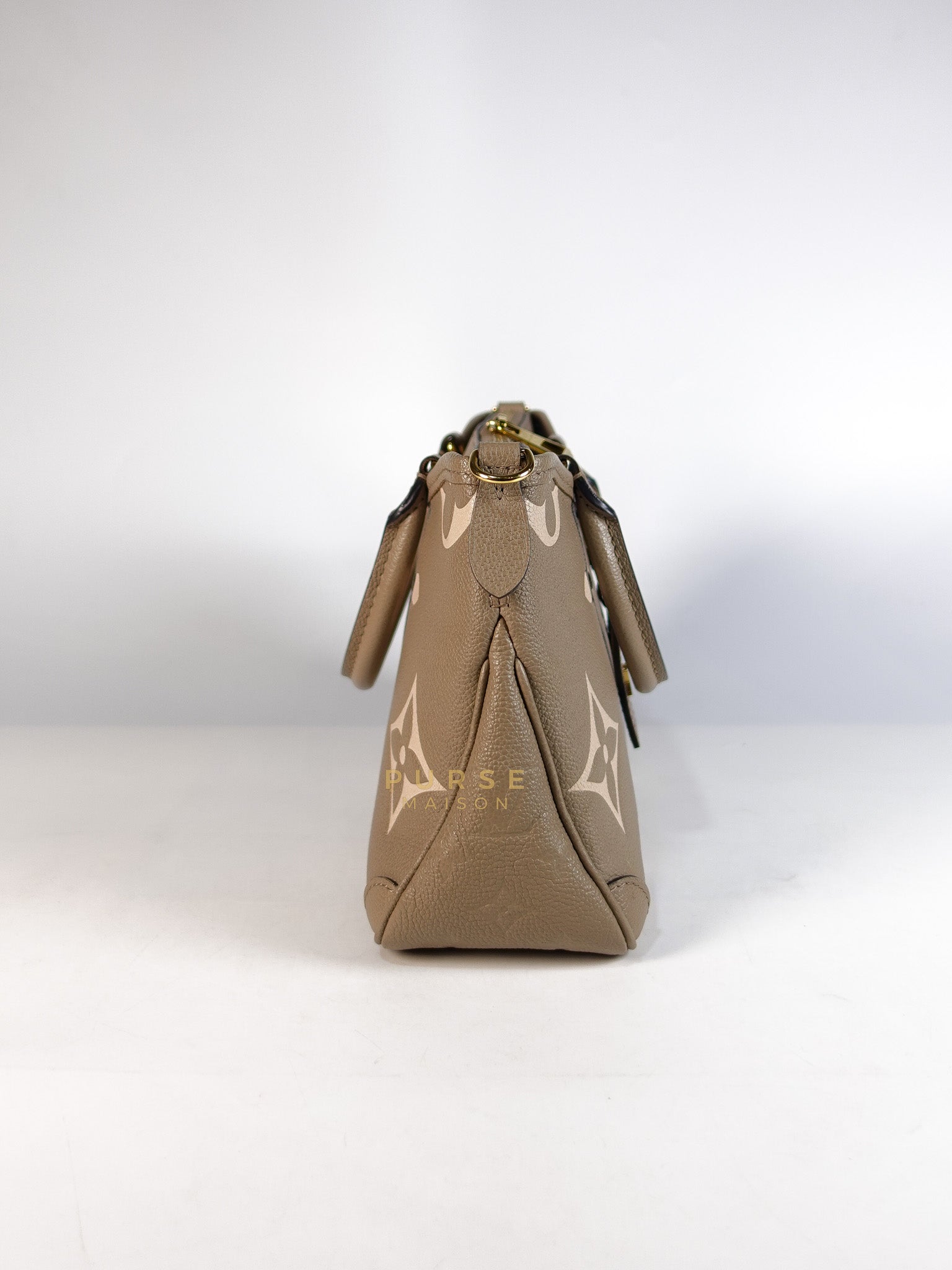 Trianon PM Hand Bag in Beige Monogram Empreinte Leather & Gold Hardware Microchip | Purse Maison Luxury Bags Shop