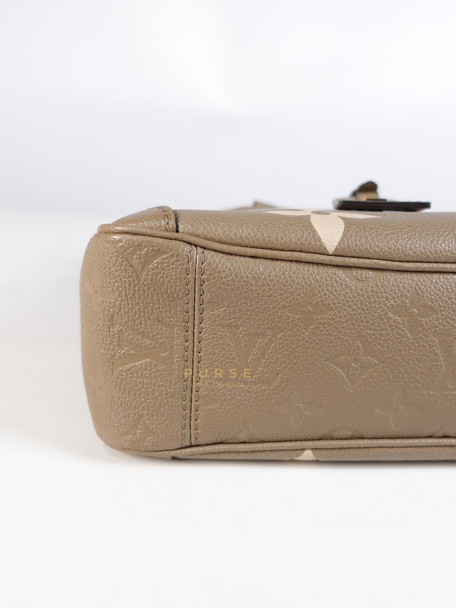 Trianon PM Hand Bag in Beige Monogram Empreinte Leather & Gold Hardware Microchip | Purse Maison Luxury Bags Shop