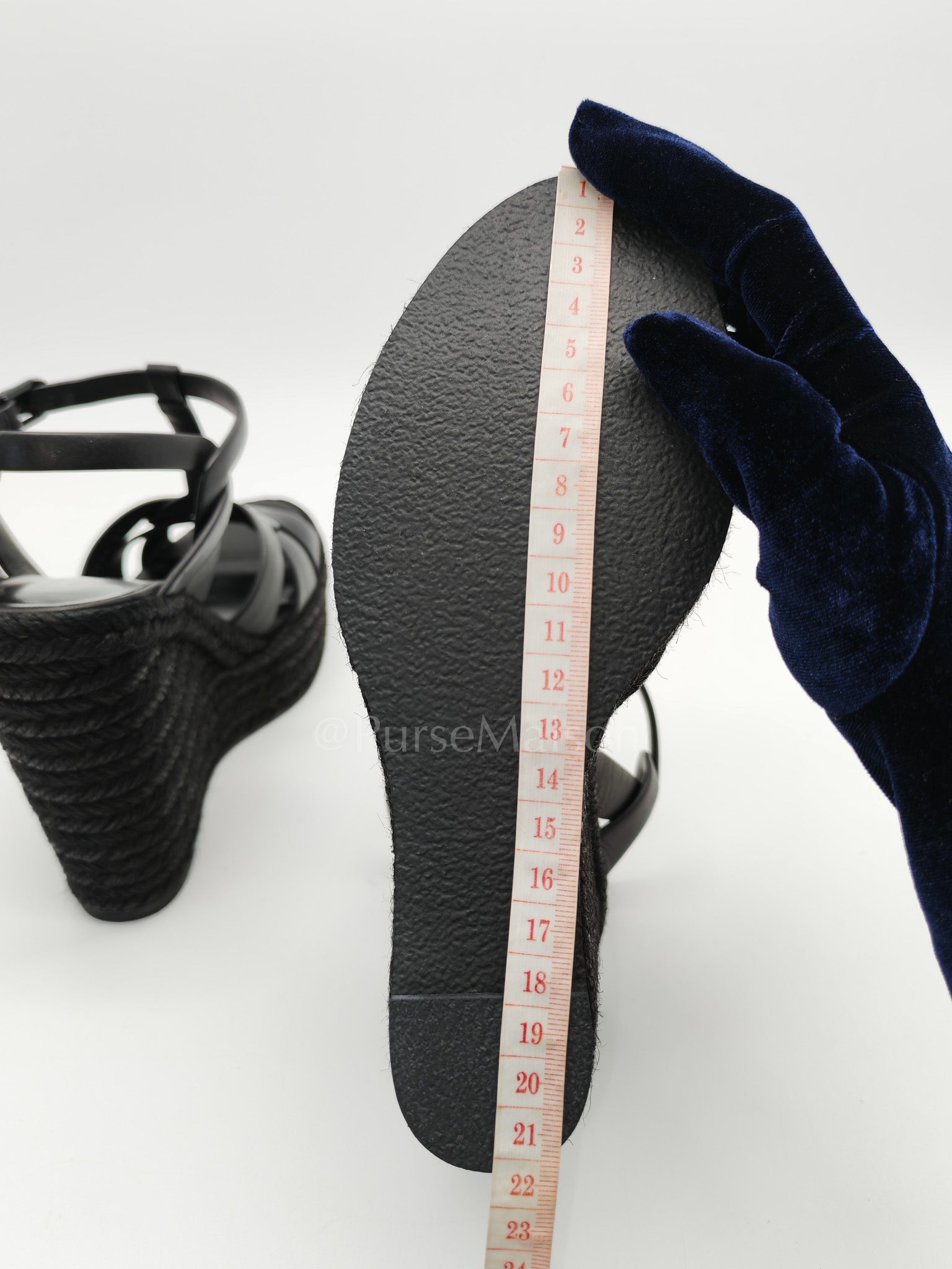 Tribute Espadrille Wedge Sandals in Black Size 37 EU (23cm) | Purse Maison Luxury Bags Shop