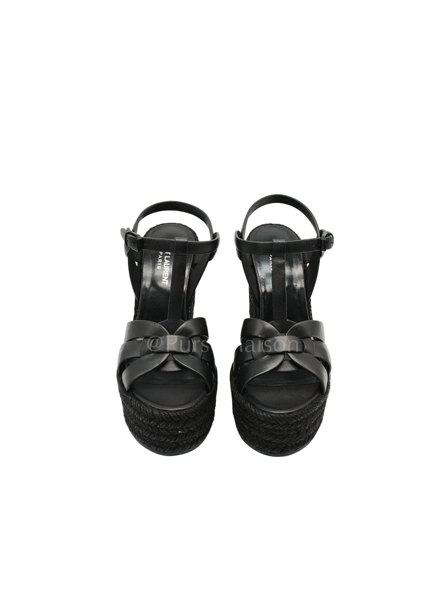Tribute Espadrille Wedge Sandals in Black Size 37 EU (23cm) | Purse Maison Luxury Bags Shop