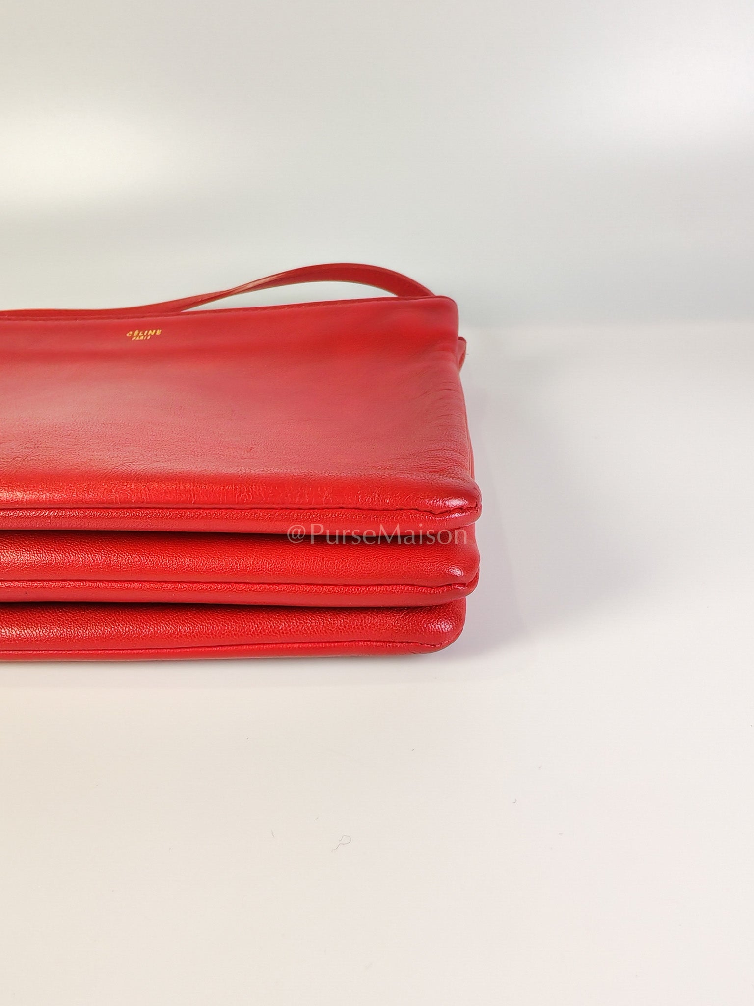Trio Bag in Red Calfskin Leather Crossbody Bag | Purse Maison Luxury Bags Shop