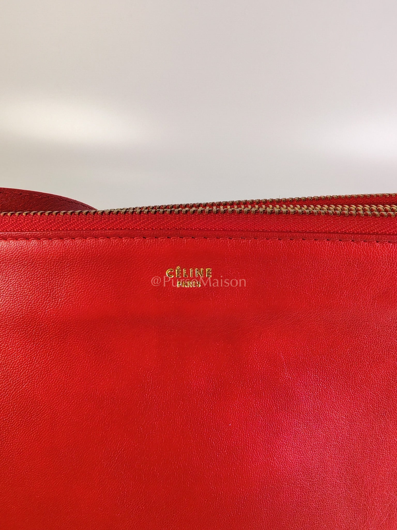 Trio Bag in Red Calfskin Leather Crossbody Bag | Purse Maison Luxury Bags Shop