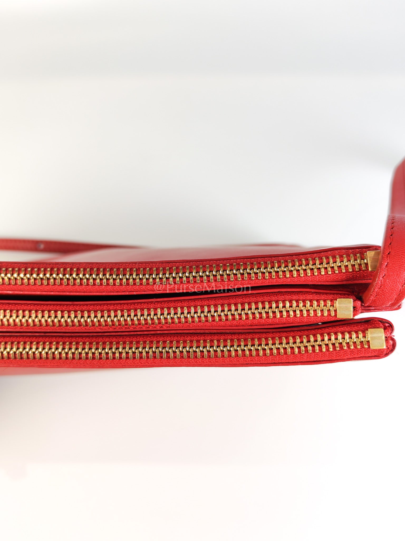 Trio Bag in Red Calfskin Leather Crossbody Bag | Purse Maison Luxury Bags Shop