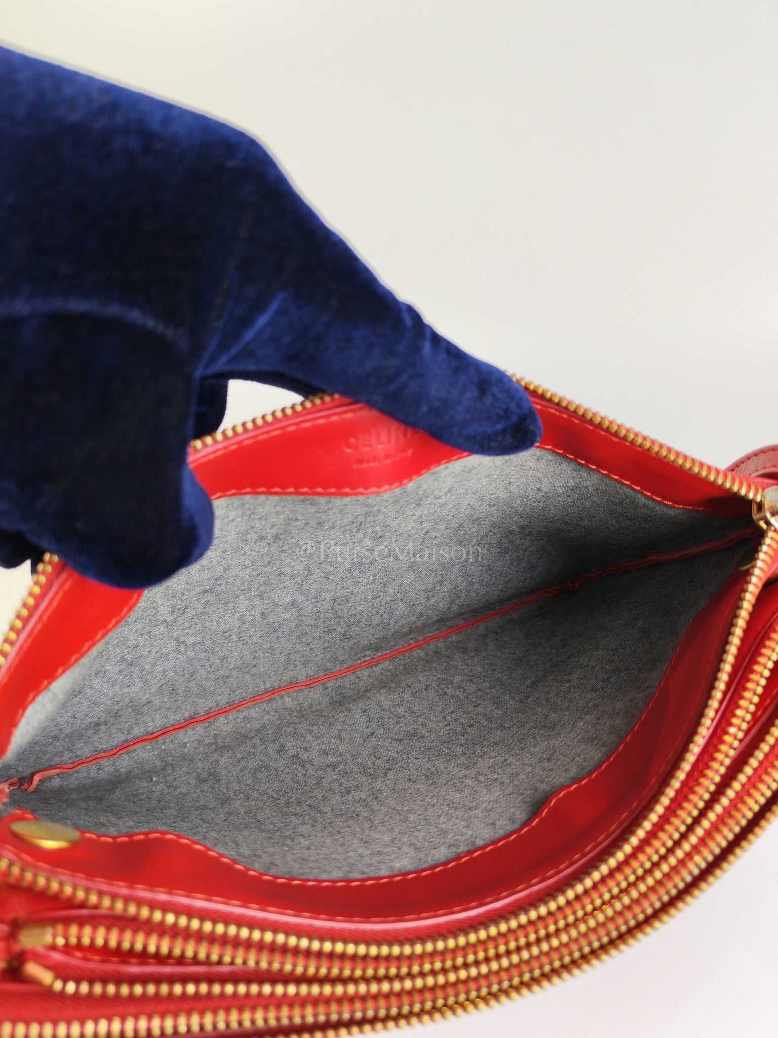 Trio Bag in Red Calfskin Leather Crossbody Bag | Purse Maison Luxury Bags Shop