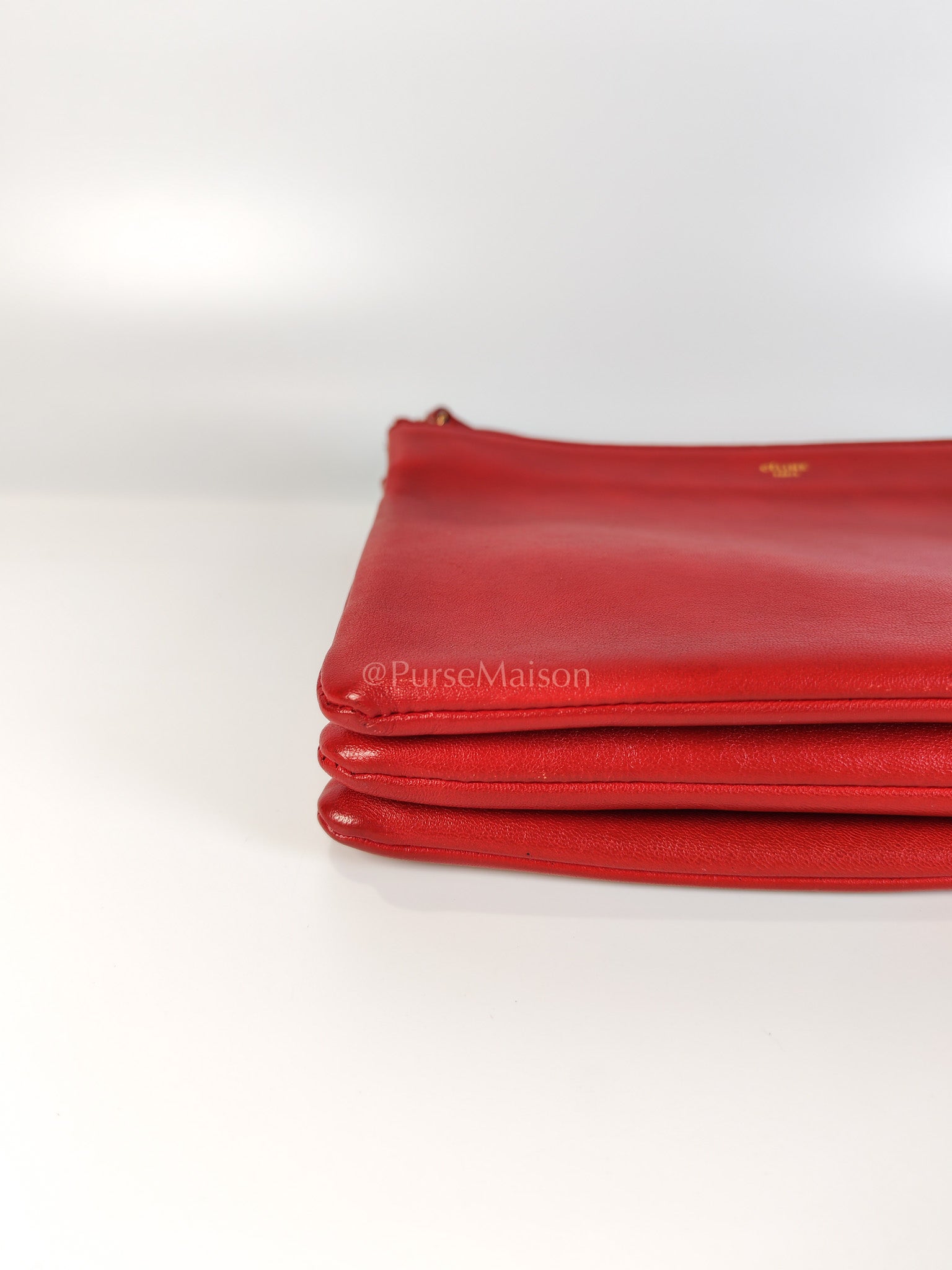 Trio Bag in Red Calfskin Leather Crossbody Bag | Purse Maison Luxury Bags Shop