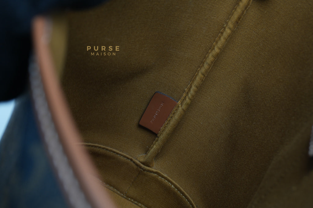 Triomphe Bucket Bag Small in Black/Dark Brown Calfskin Leather & Gold Hardware | Purse Maison Luxury Bags Shop