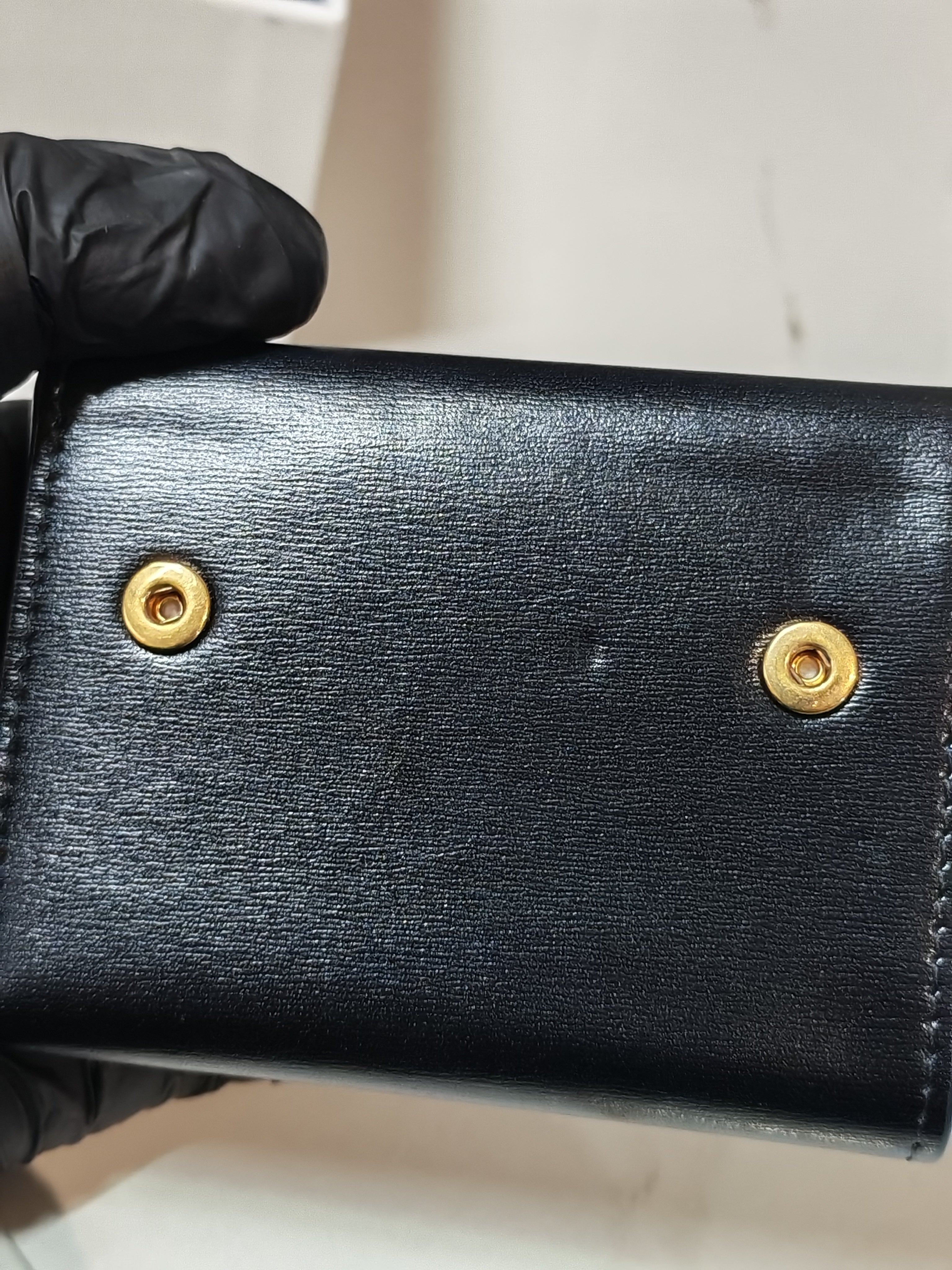 Triomphe Compact Wallet with Coin Purse in Black Calfskin Leather | Purse Maison Luxury Bags Shop