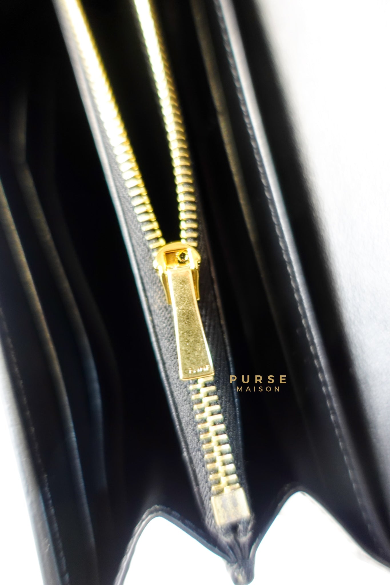 Triomphe Long Flap Wallet in Black Shiny Calfskin | Purse Maison Luxury Bags Shop