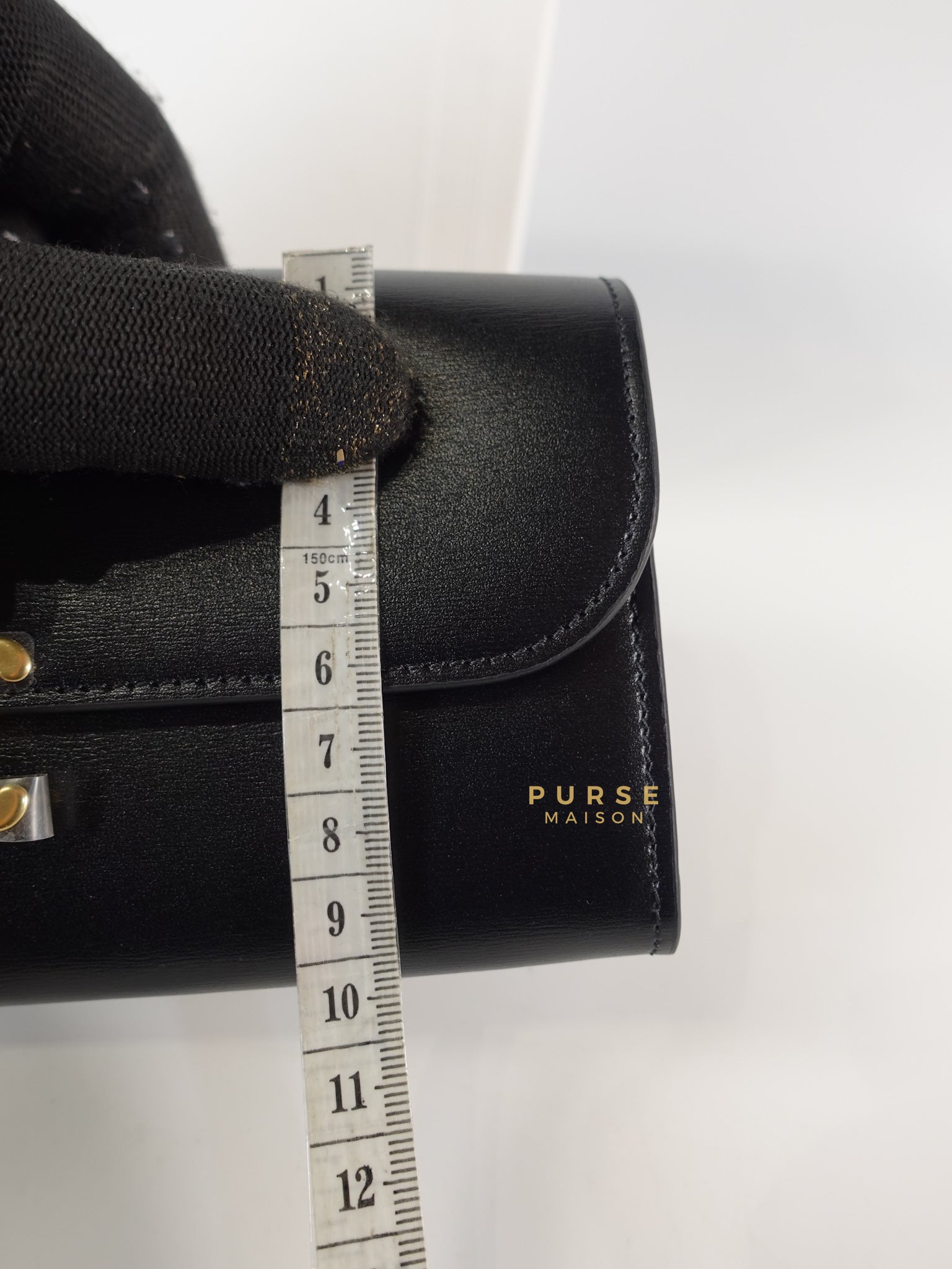 Triomphe Long Flap Wallet in Black Shiny Calfskin | Purse Maison Luxury Bags Shop