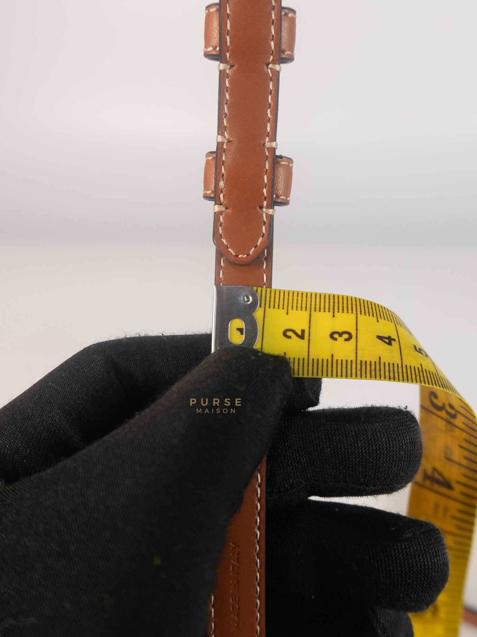 Triomphe Medium 25mm Belt in Tan Calfskin Leather Size 75cm | Purse Maison Luxury Bags Shop