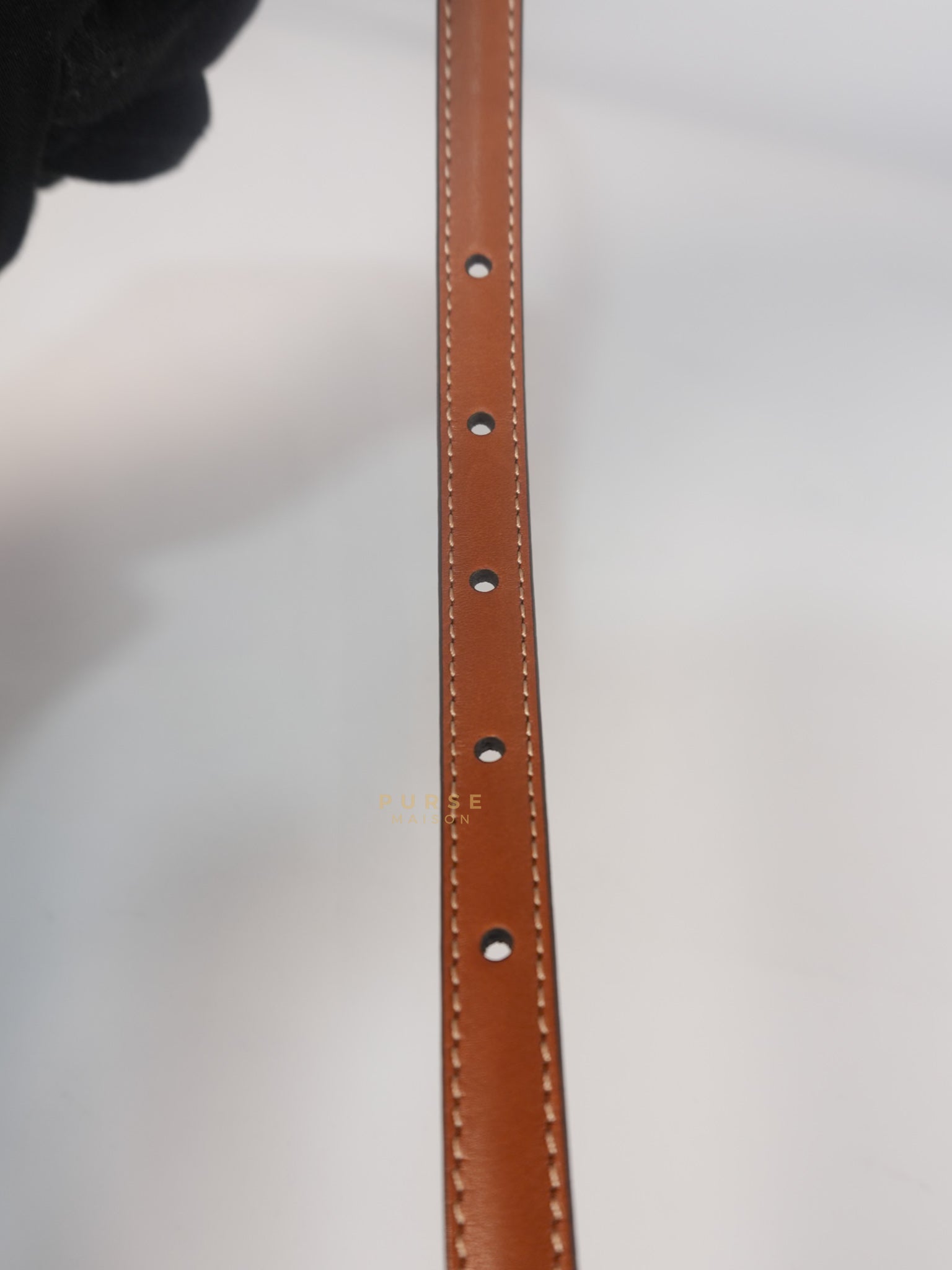 Triomphe Medium 25mm Belt in Tan Calfskin Leather Size 75cm | Purse Maison Luxury Bags Shop